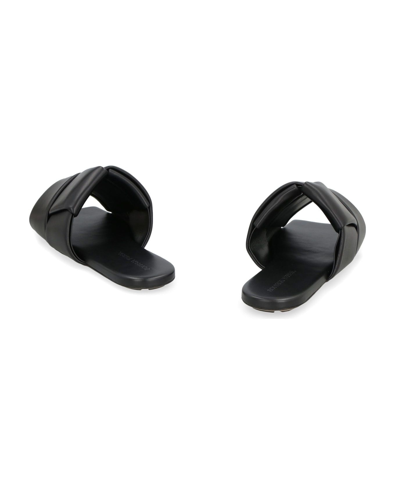 Bottega Veneta o1y0725 Leather Slippers in Black Size US 5 / IT 35 - 3 Thumbnail