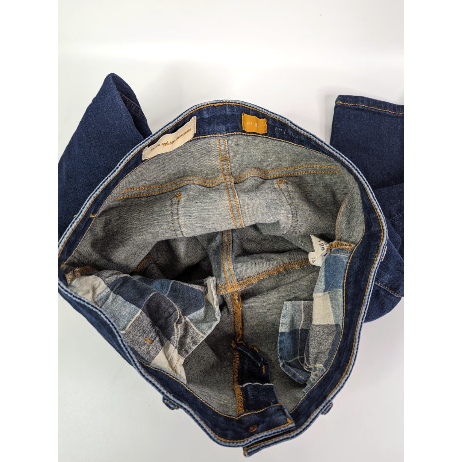 Anthropologie Anthropologie Pilcro & The Letterpress Serif Fit Dark Wash Jeans Size 31 - Women's Denim Skinny Jeans Blue Solid Zip Size 24" / US 00 / IT 34 - 6 Thumbnail