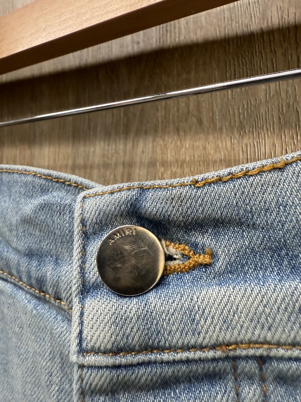 Amiri Amiri MX1 Blue Jeans Black Patch Size US 31 - 6 Thumbnail