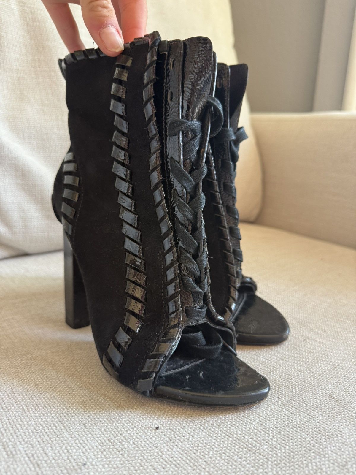 Alexander Wang Suede Heeled Booties Size US 5 / IT 35 - 3 Thumbnail