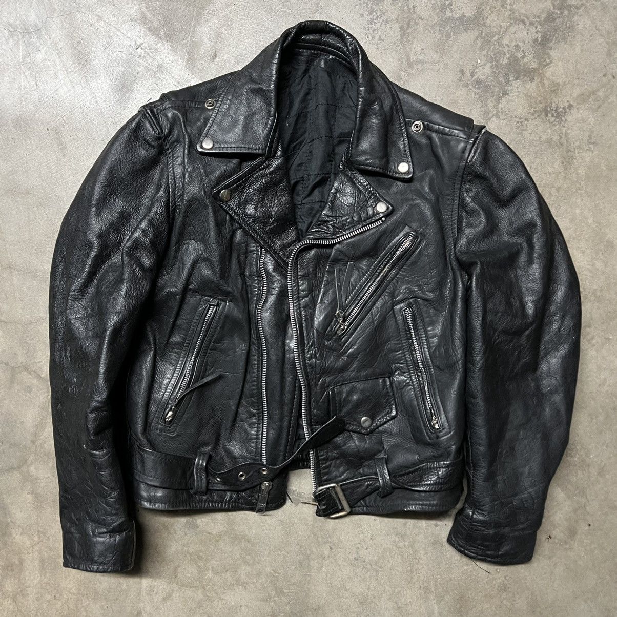 Vintage Vintage 80’s 🇺🇸 Motorcycle Black Leather Jacket Size US M / EU 48-50 / 2 - 3 Thumbnail