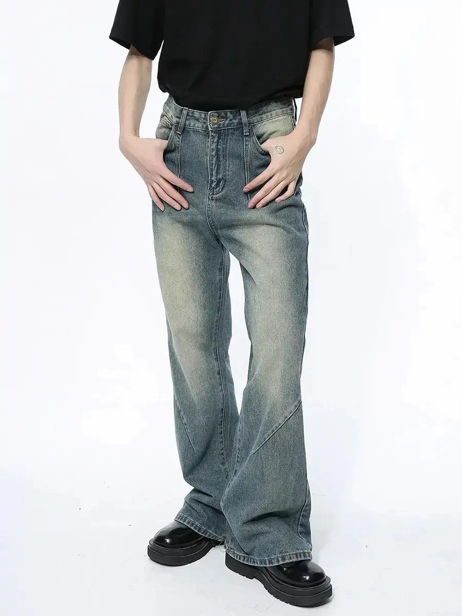 Japanese Brand Retro loose straight leg micro flared jeans Size US 32 / EU 48 - 2 Thumbnail