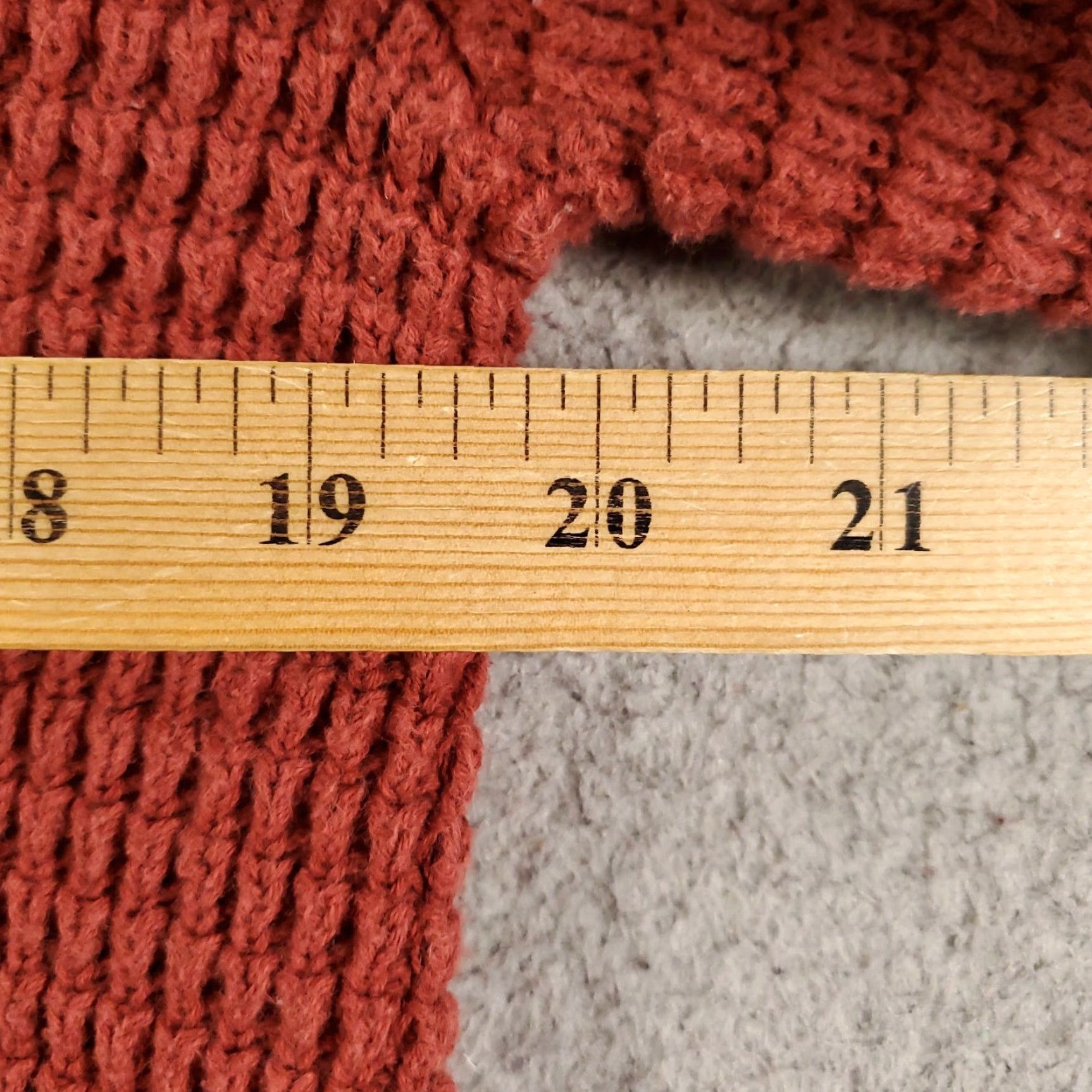 Vintage Womens Sweater Knox Rose Pullover Knit Long Sleeve Round Neck Orange Cold Shoulder Chunky- Knit 100% Cotton Bohemian Size M Size M / US 6-8 / IT 42-44 - 4 Thumbnail