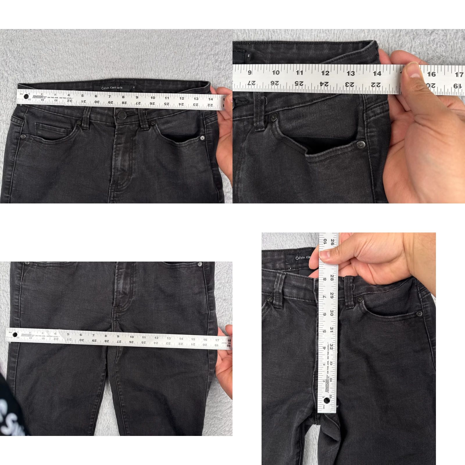 Calvin Klein VINTAGE Calvin Klein Jeans Women 28x30 Black Denim Low Rise Straight Cotton Blend Fall Winter Summer Spring 6 Women's Jeans Size 28" / US 6 / IT 42 - 8 Thumbnail