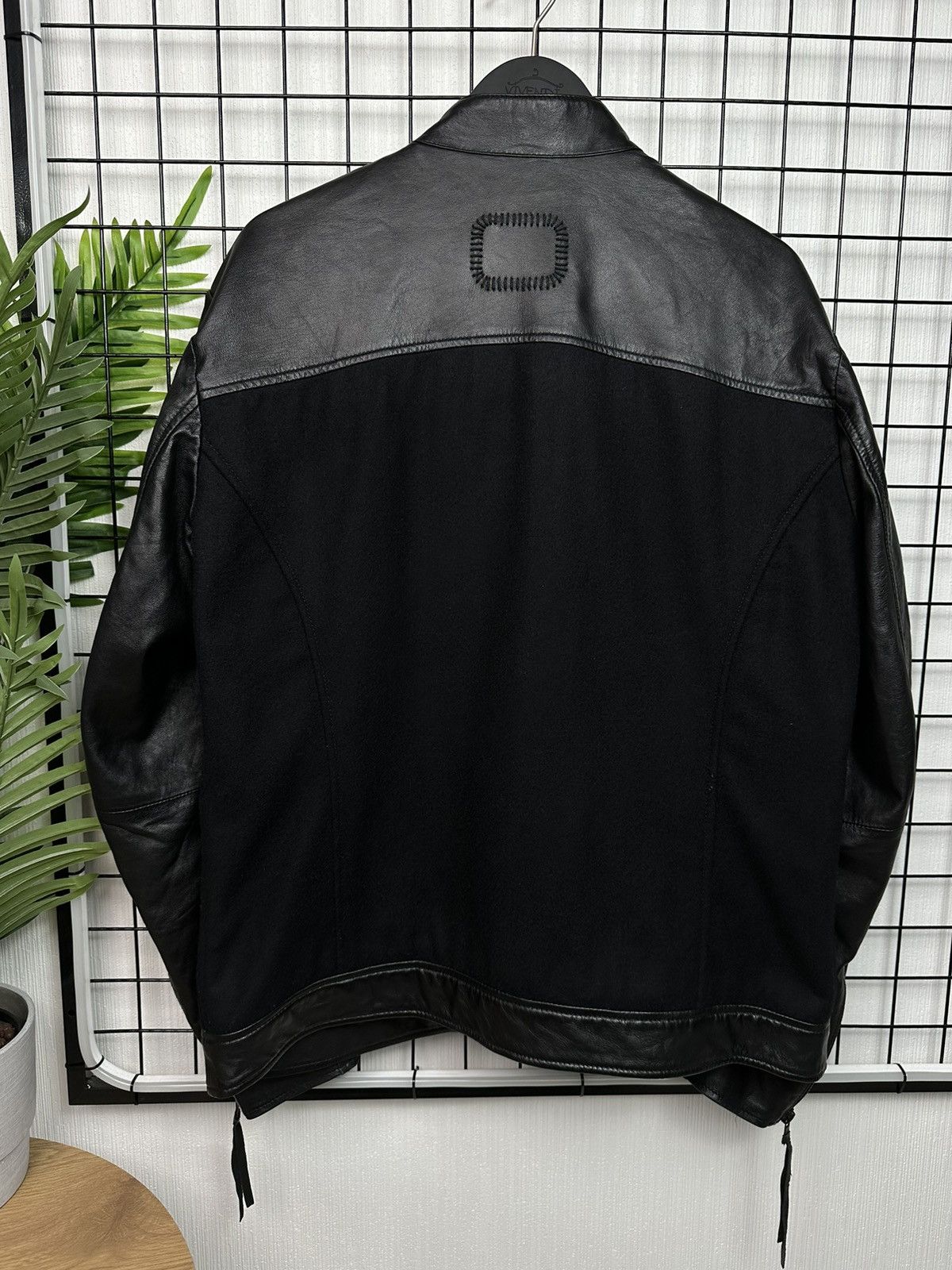 tigha Tigha motorcycle Patchwork Leather Jacket Wool Men XXL Size US XXL / EU 58 / 5 - 12 Thumbnail