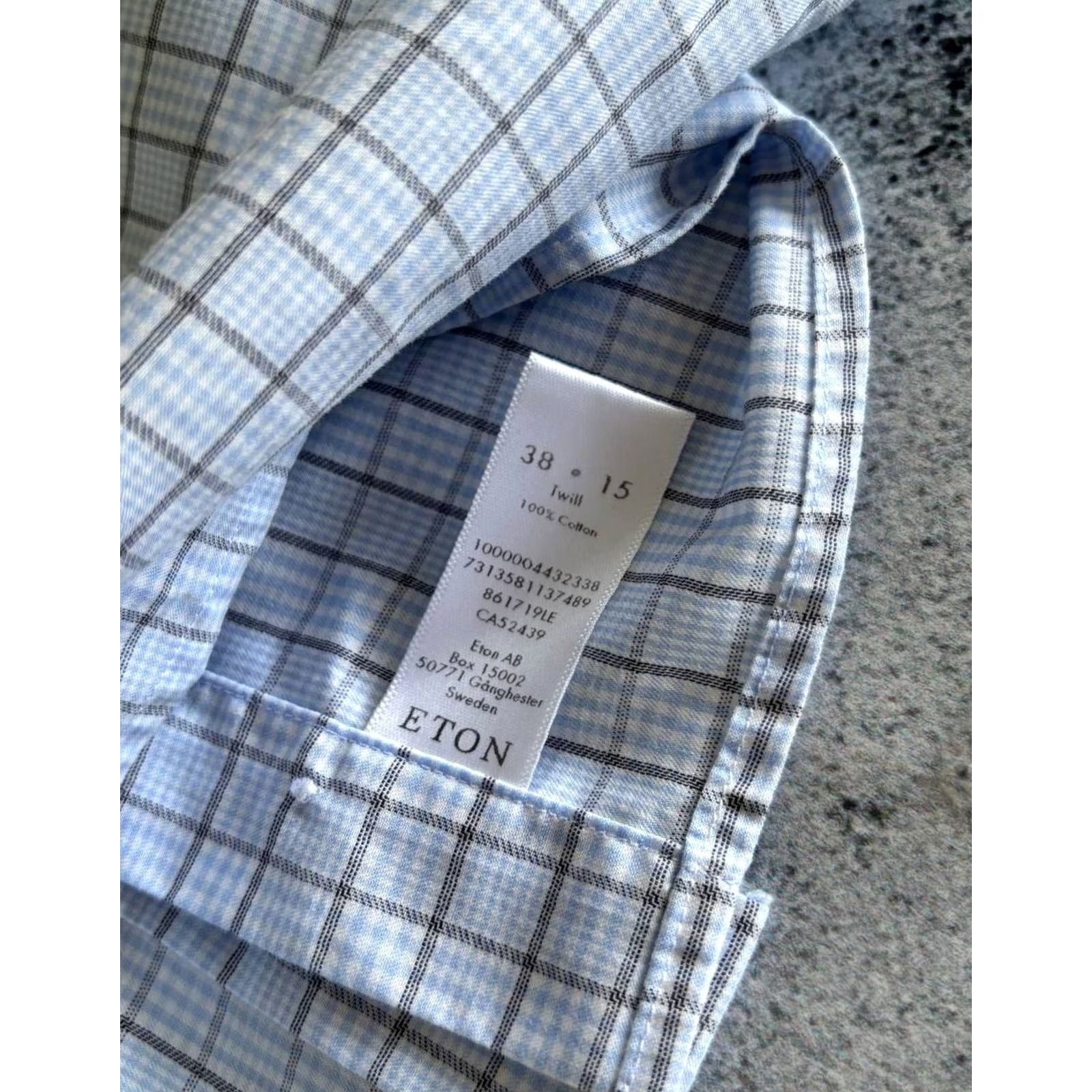 Eton Eton Button-Up Shirt Slim Fit 38 Regular Size Blue Knit Check, 90s Theme, Men, Long Sleeve, Collared, Casual, Machine Washable, Vintage No Size US M / EU 48-50 / 2 - 6 Thumbnail