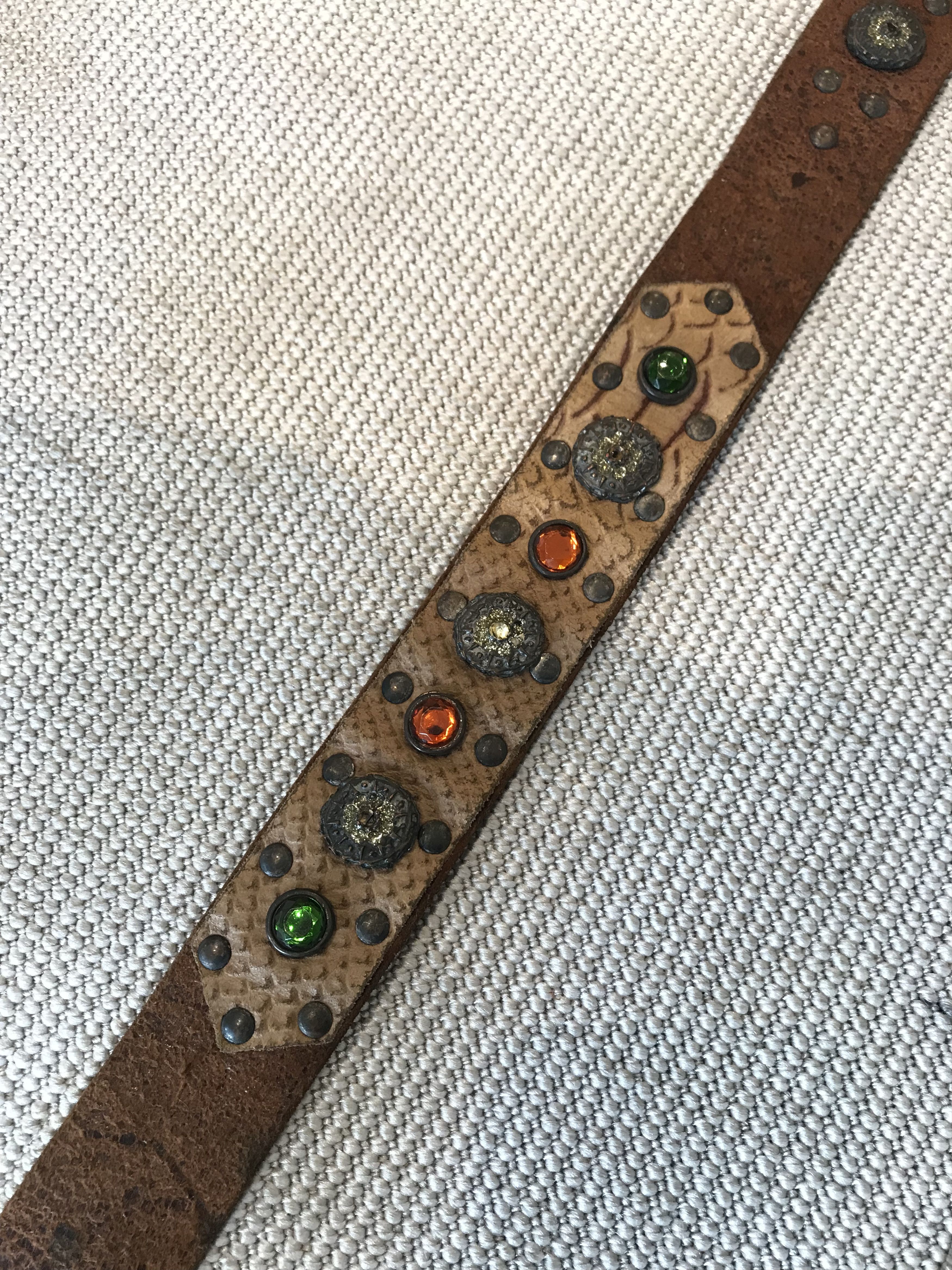 Hollywood Trading Company Vintage Studded leather belt Size 38 - 5 Thumbnail