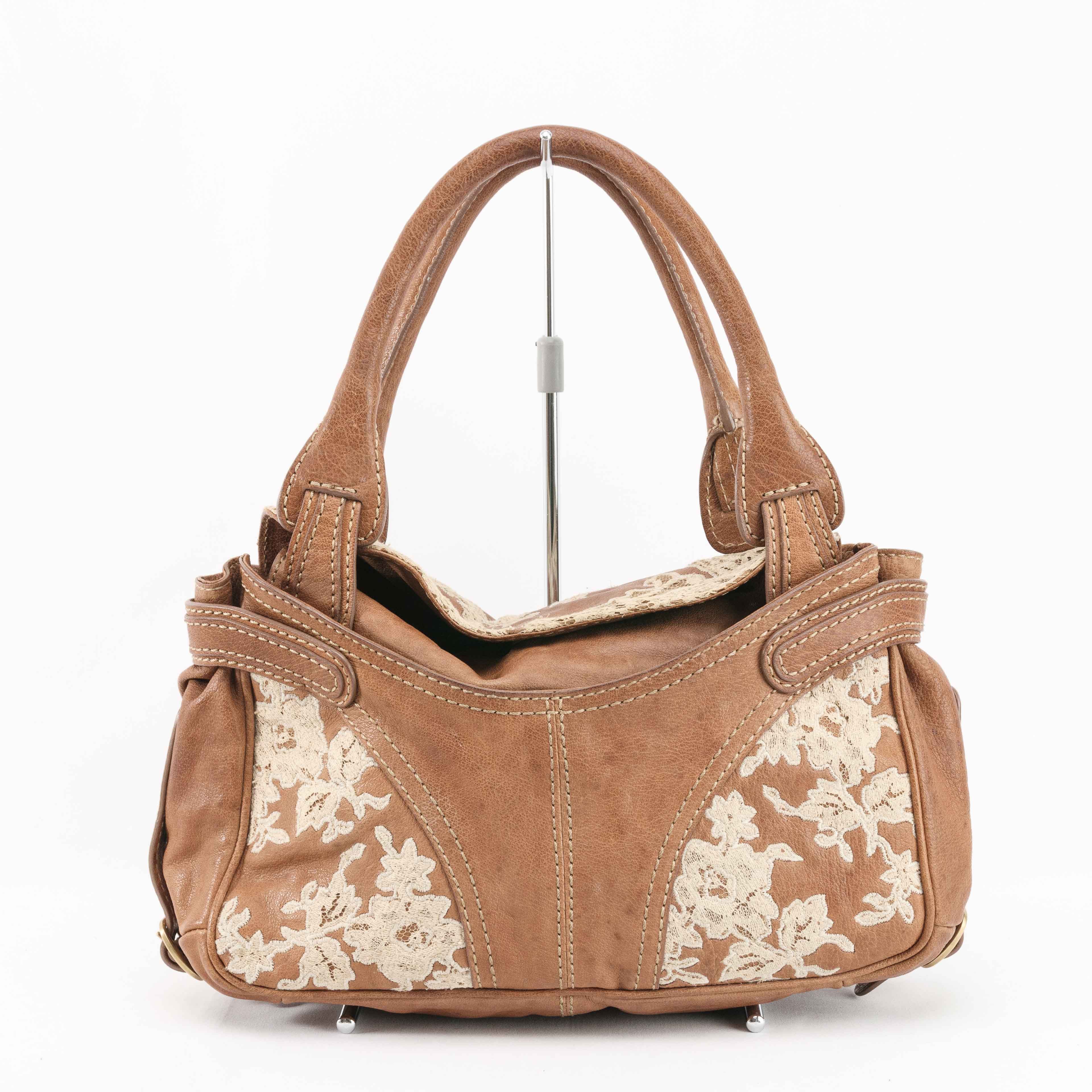 Valentino Valentino Garavani Maison Lace-Embroidered Leather Handbag Size ONE SIZE - 2 Thumbnail