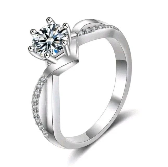 Other Cubic Zirconia Engagement Wedding Silver Ring Size 7 Size ONE SIZE - 1 Thumbnail