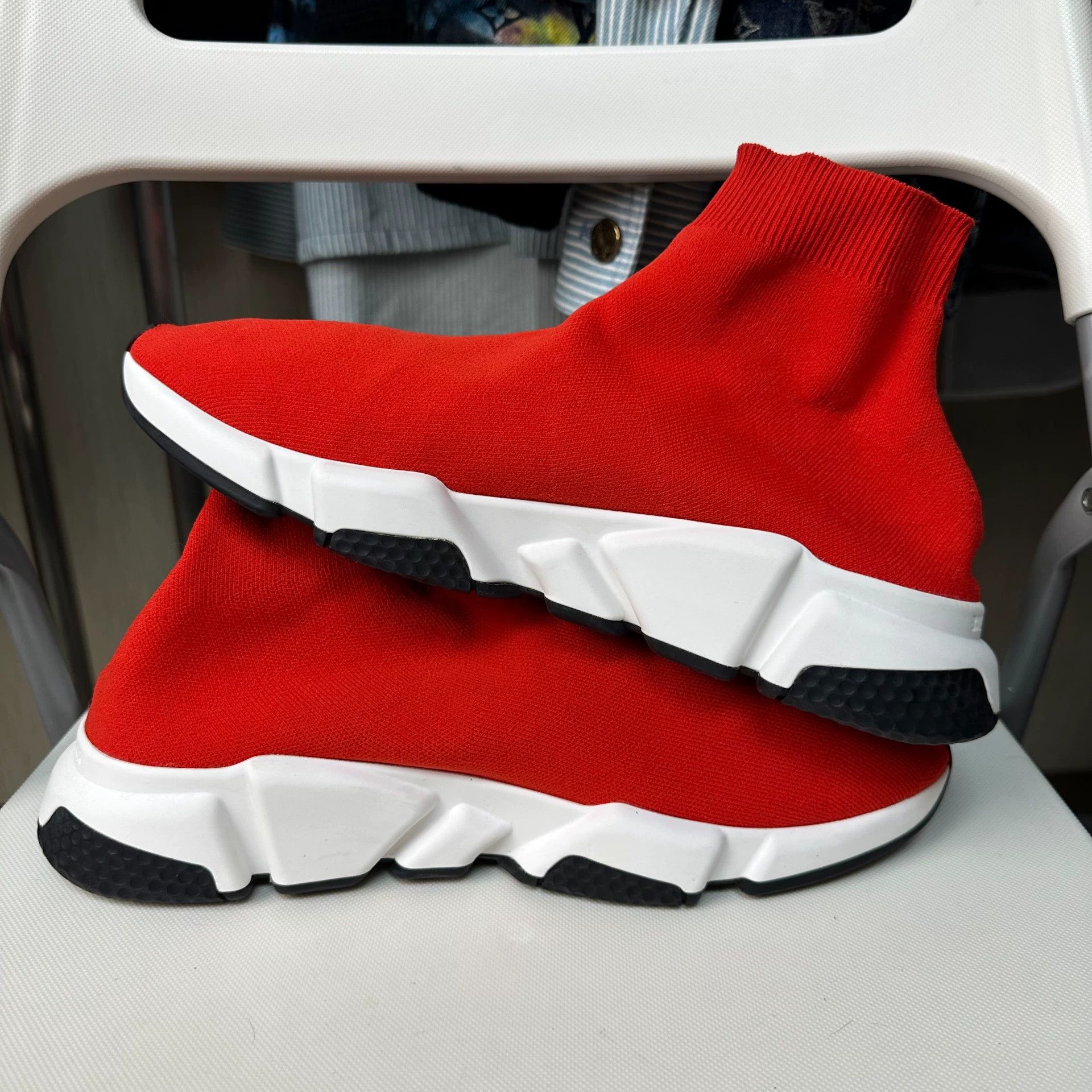 Balenciaga Balenciaga Speed Trainer Bright Red 45 Size US 10 / EU 43 - 8 Thumbnail