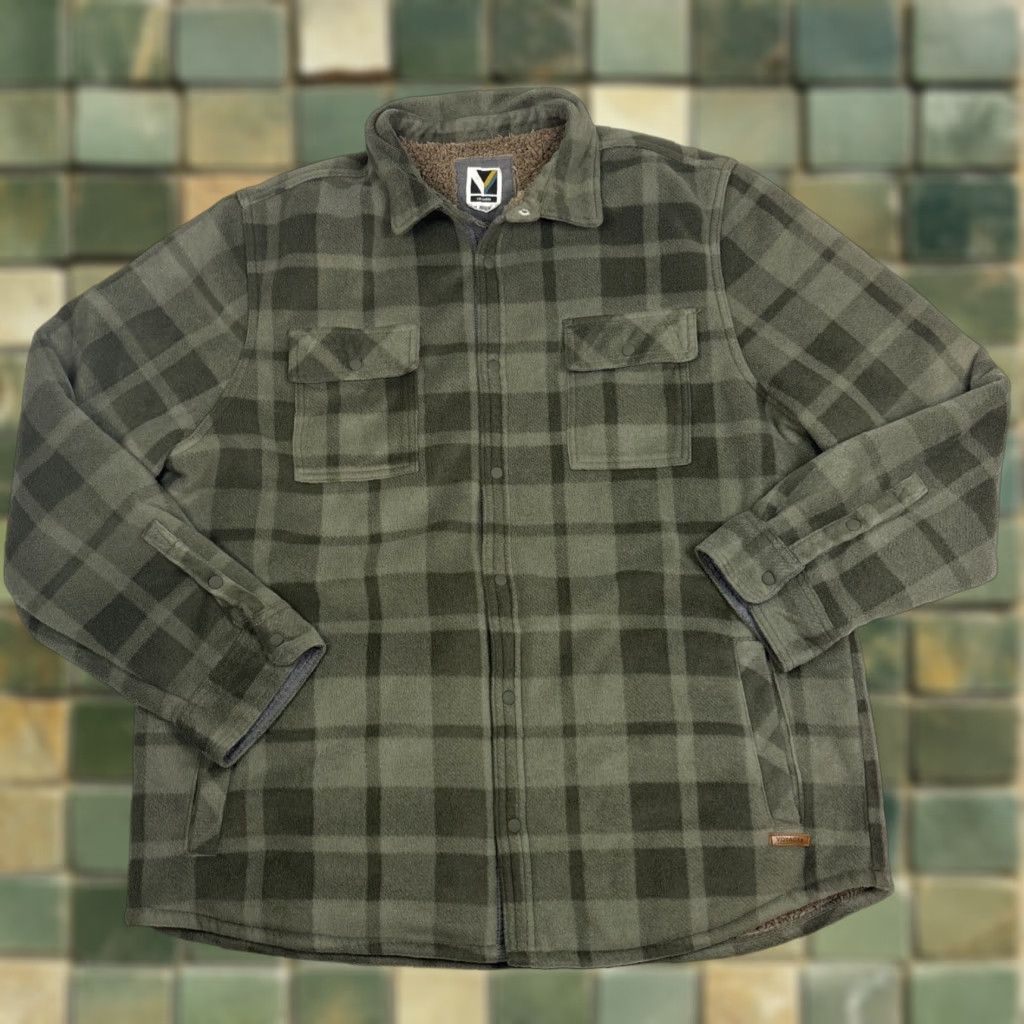 Vintage Voyage Fleece Snap Up Men’s 2XL Gray Plaid Sherpa Lined Jacket Windbreaker Snap Closure Regular Size Men’s Size US XXL / EU 58 / 5 - 1 Thumbnail