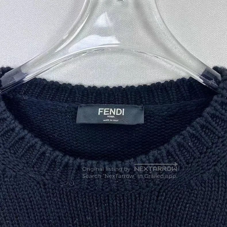 Fendi Fendi Letter Logo Jacquard Knit Wool Sweater Size US M / EU 48-50 / 2 - 4 Thumbnail