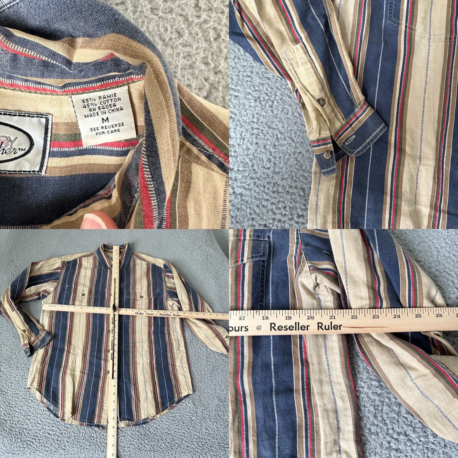 Bugle Boy VINTAGE Bugle Boy Shirt Womens M Blue White Striped Casual Button Up Size M / US 6-8 / IT 42-44 - 8 Thumbnail