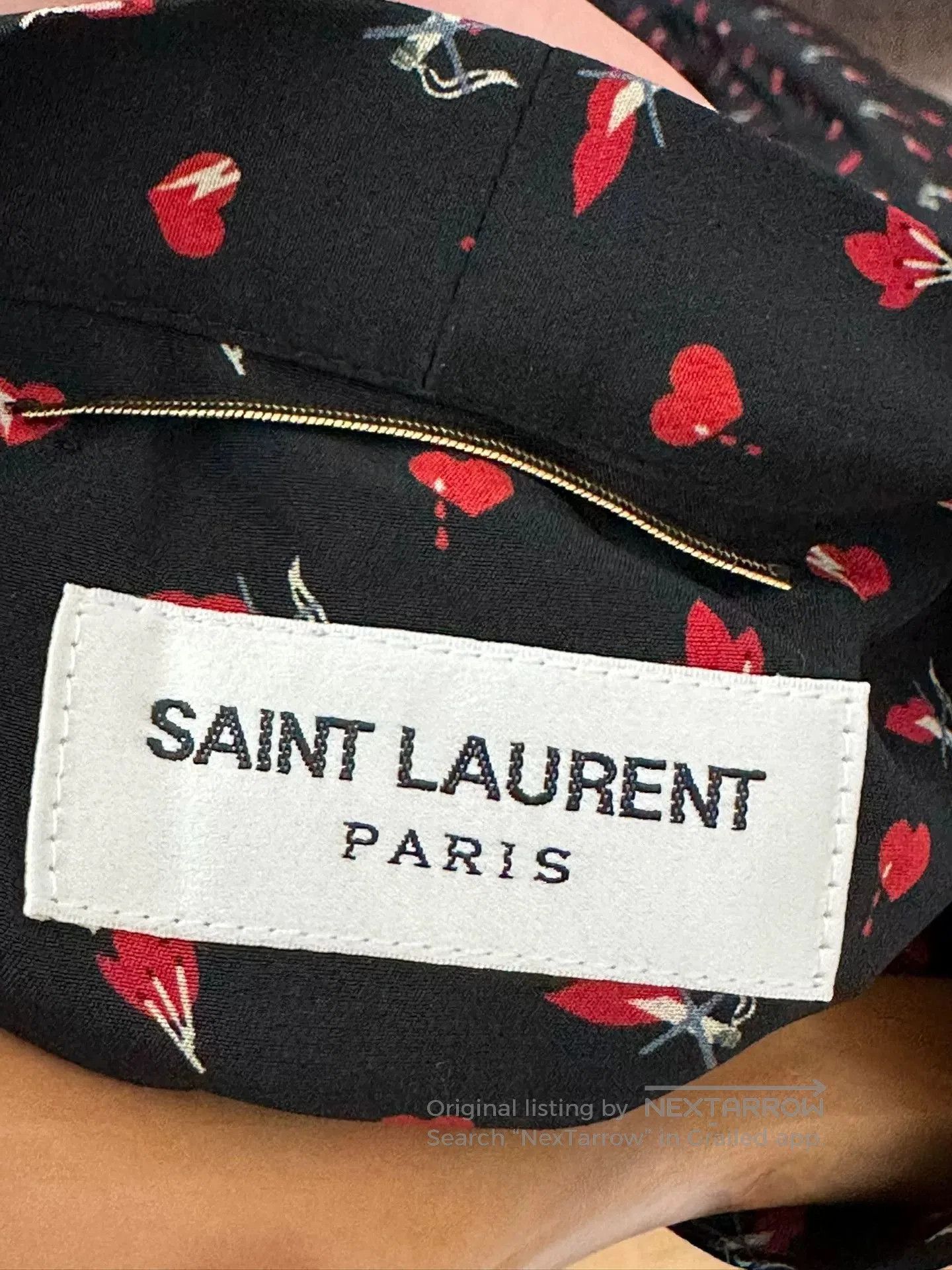 Saint Laurent Paris Saint Laurent Silk Heart Print Dress. Size M / US 6-8 / IT 42-44 - 7 Thumbnail