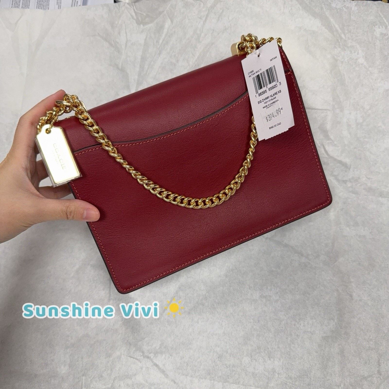 Coach NWT Coach Klare Crossbody Bag Cherry CY689 Gold Size ONE SIZE - 6 Thumbnail