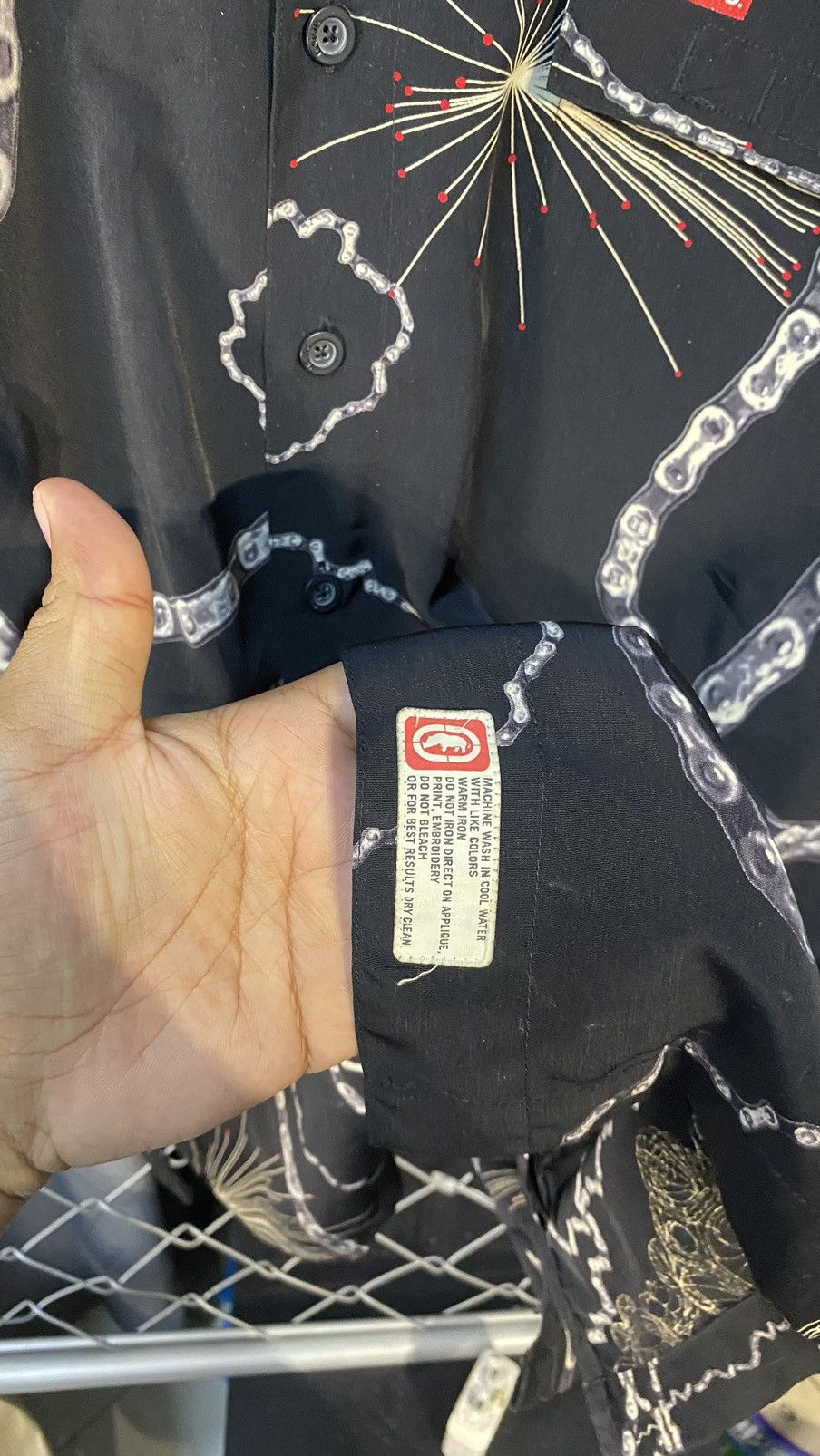 Ecko Unltd. × Japanese Brand × Vintage VINTAGE y2k ECKO UNLTD SHIRT RAYON AOP CHAIN XL Size US XL / EU 56 / 4 - 9 Thumbnail