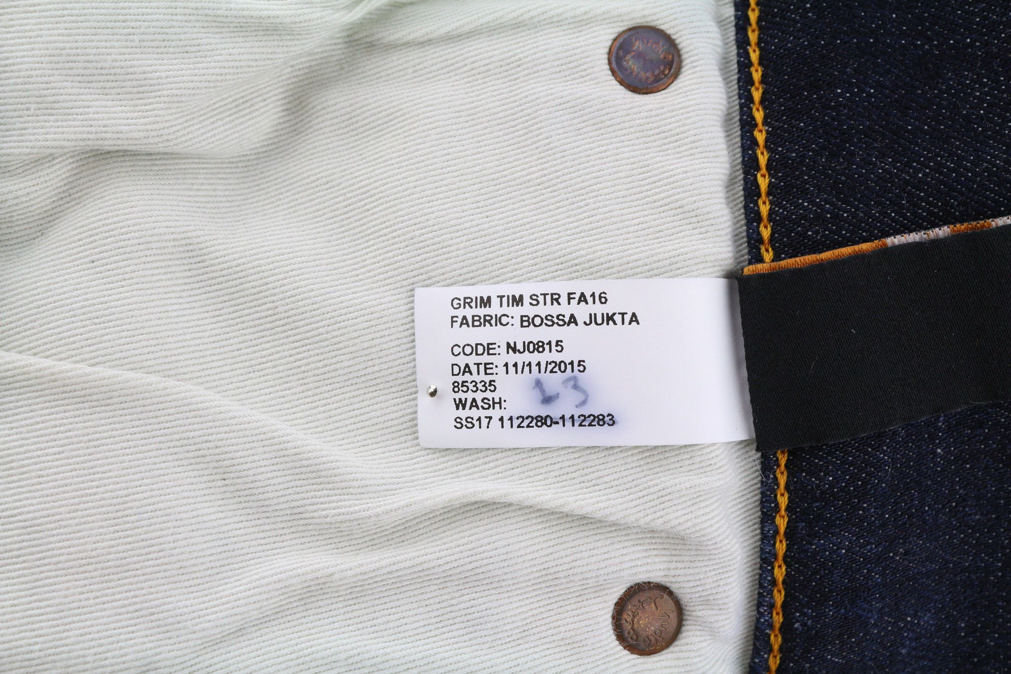 Nudie Jeans GRIM TIM W29/L32 Bossa Jukta Organic Washed Dark Blue 81629 Size US 29 - 7 Thumbnail