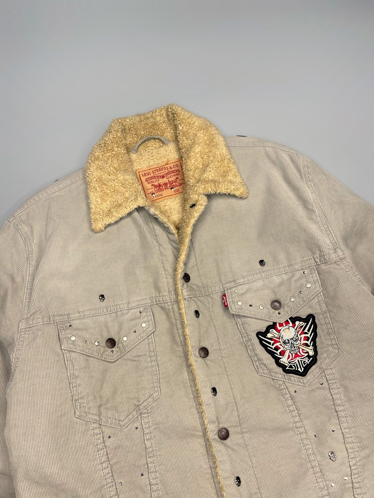 Designer × Levi's Levis Sherpa Skull Velvet Jacket Size US L / EU 52-54 / 3 - 3 Thumbnail
