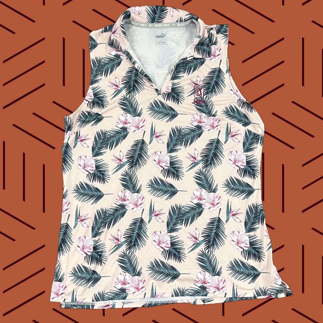 Puma Puma Polo Shirt Womens Large TPC Sawgrass Floral Pink Multicolor Cloudspun Paradise Sport Shirt Size L / US 10 / IT 46 - 1 Thumbnail