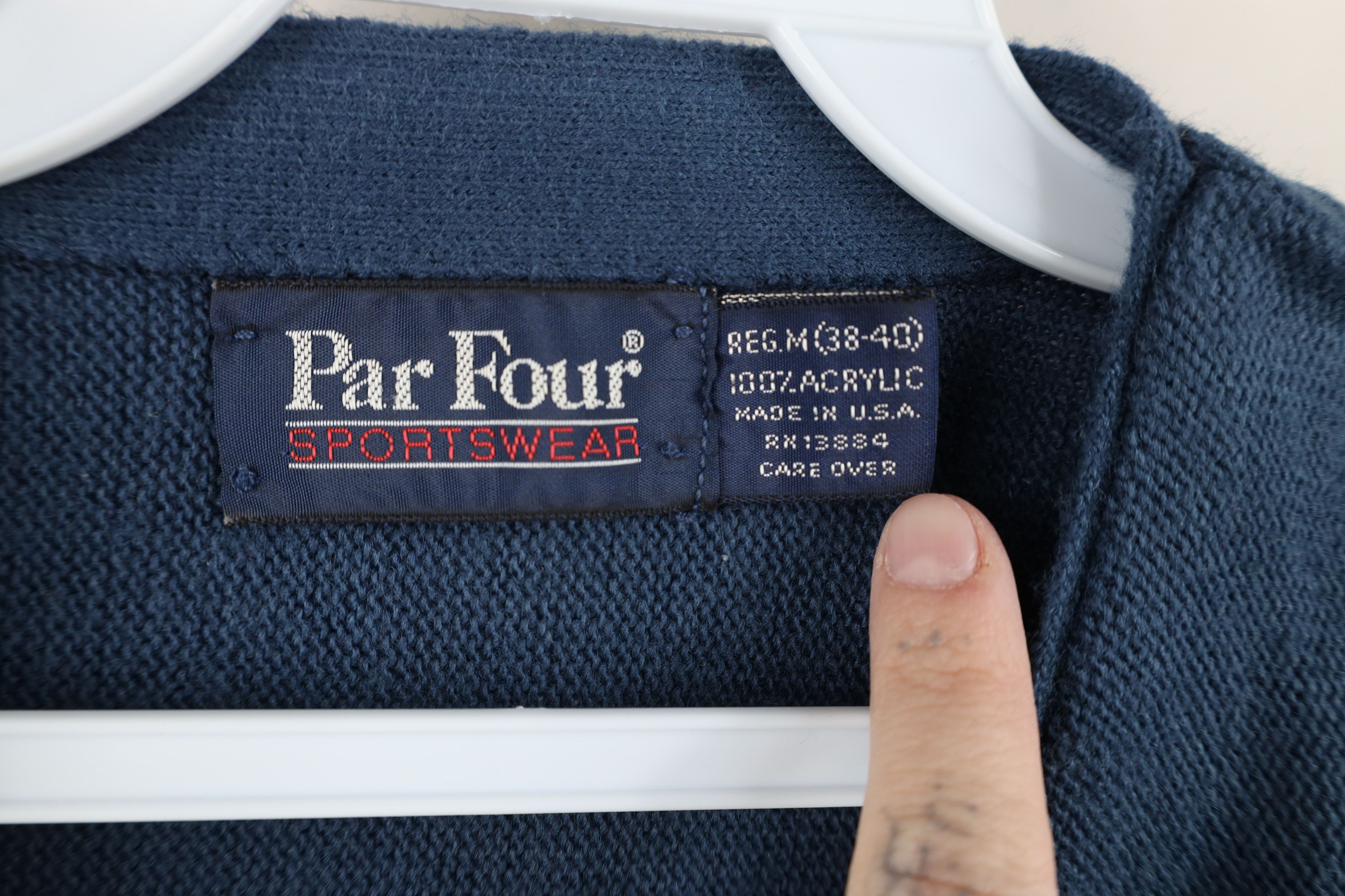 Vintage Vintage 70s Streetwear Blank Knit Cardigan Sweater Blue USA Size US M / EU 48-50 / 2 - 9 Thumbnail