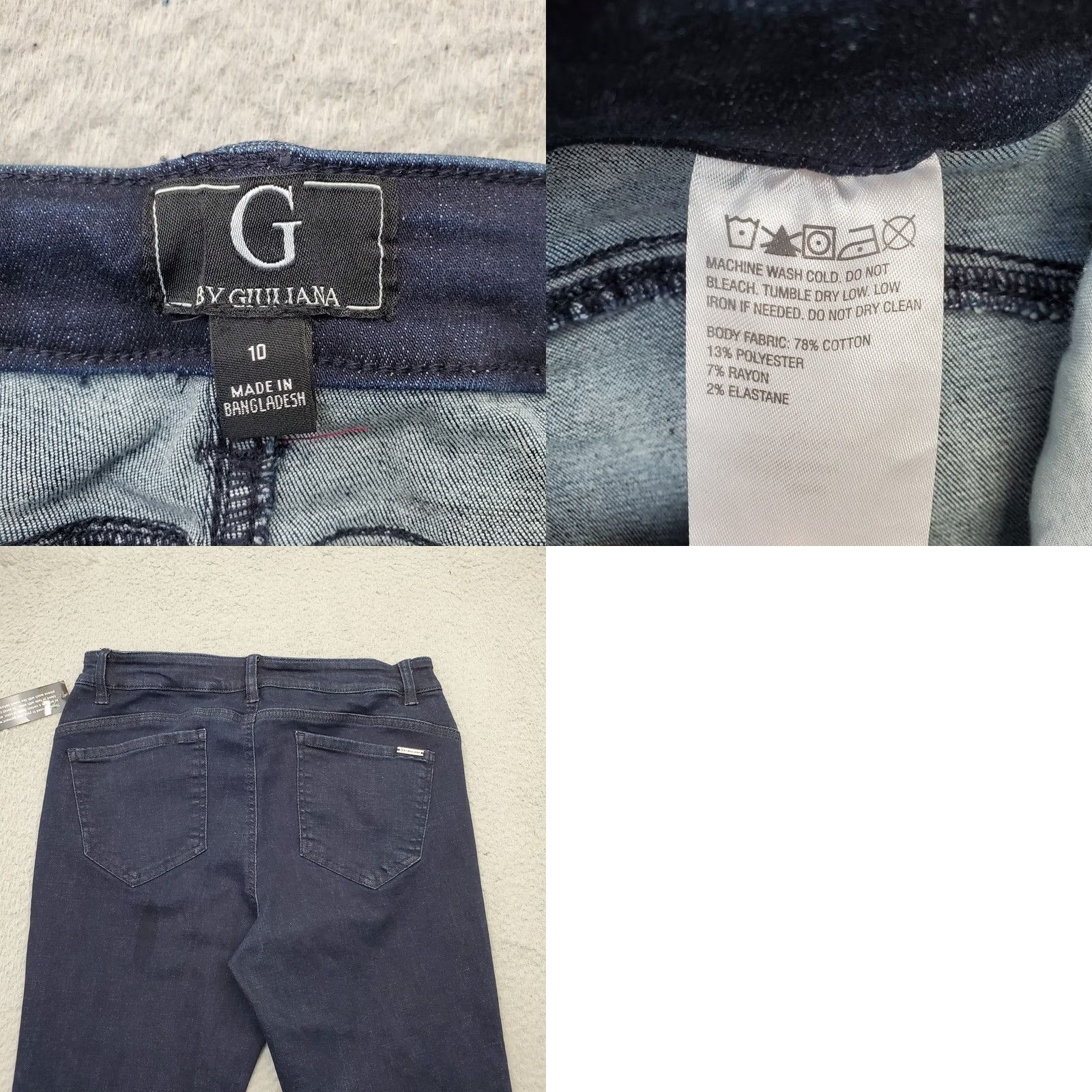 Denime G by Giuliana Skinny Jeans Womens Size 10 Blue Denim Stretch Slim Fit Dark Wash Jeans Size 32" / US 10 / IT 46 - 8 Thumbnail