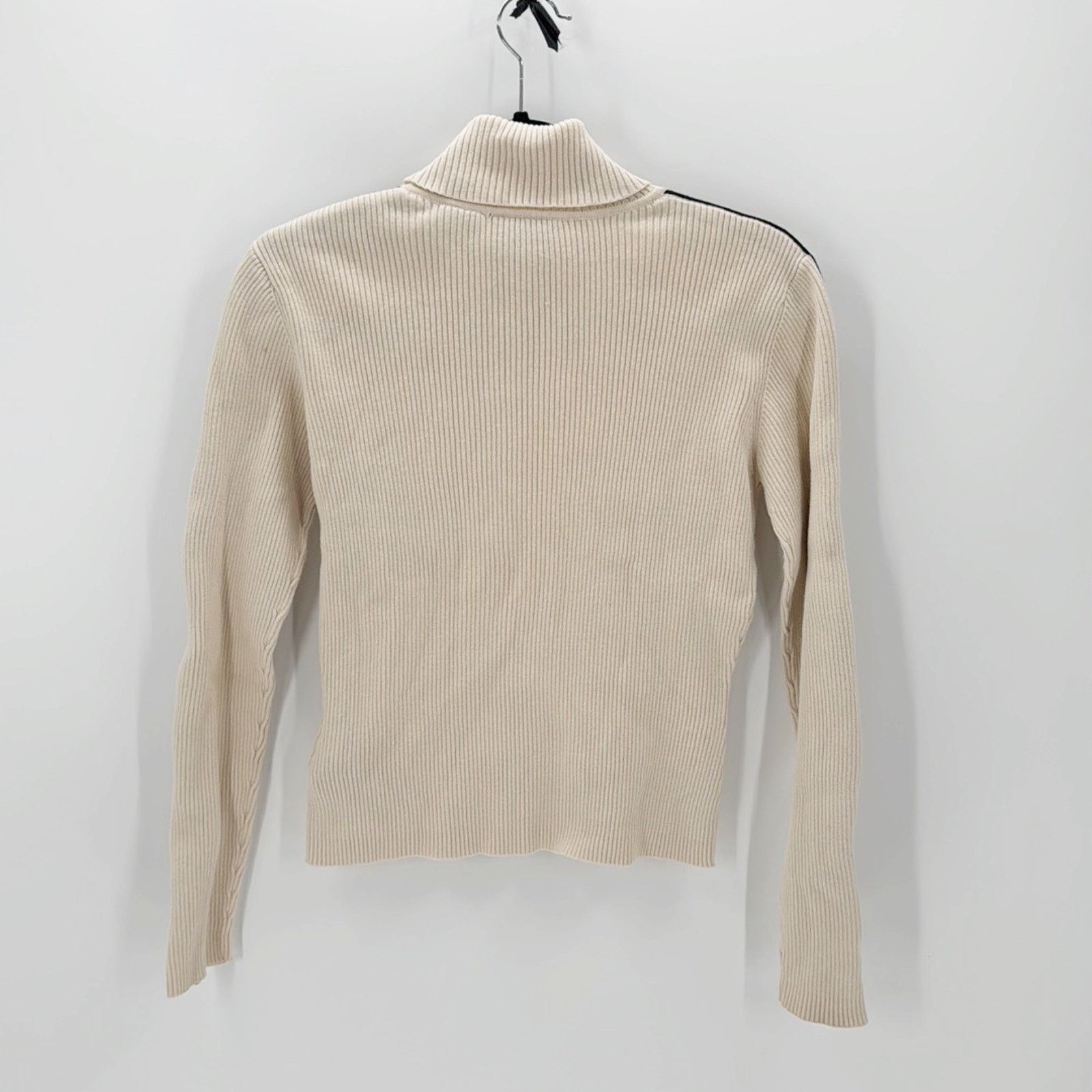 Harley Davidson Harley Davidson Turtleneck Sweater Ivory Striped Arms Y2K Size M / US 6-8 / IT 42-44 - 2 Thumbnail