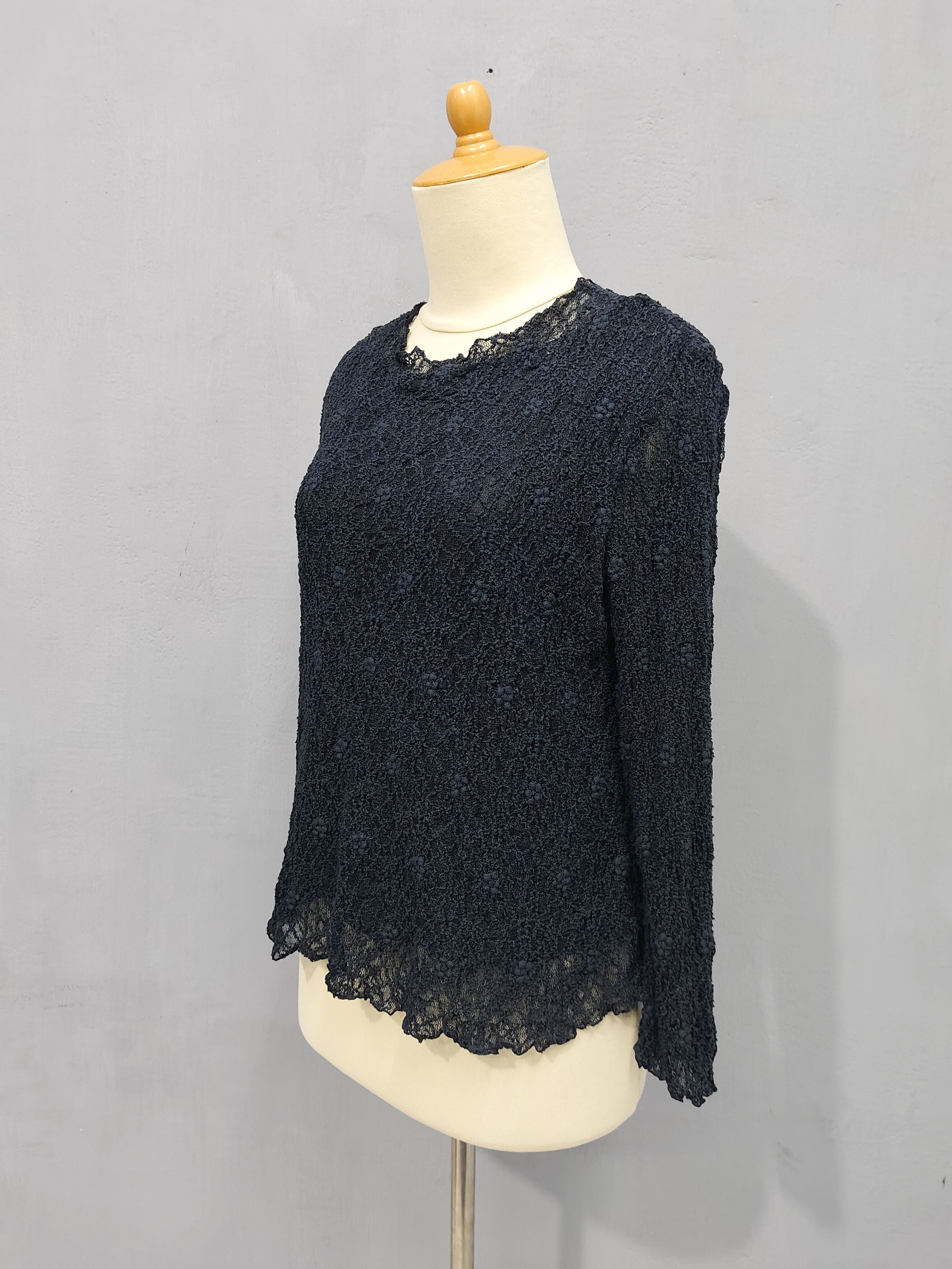Japanese Brand Jeure Manean🇯🇵Romantic Goth Textured Lace Layered Top Size M / US 6-8 / IT 42-44 - 3 Thumbnail