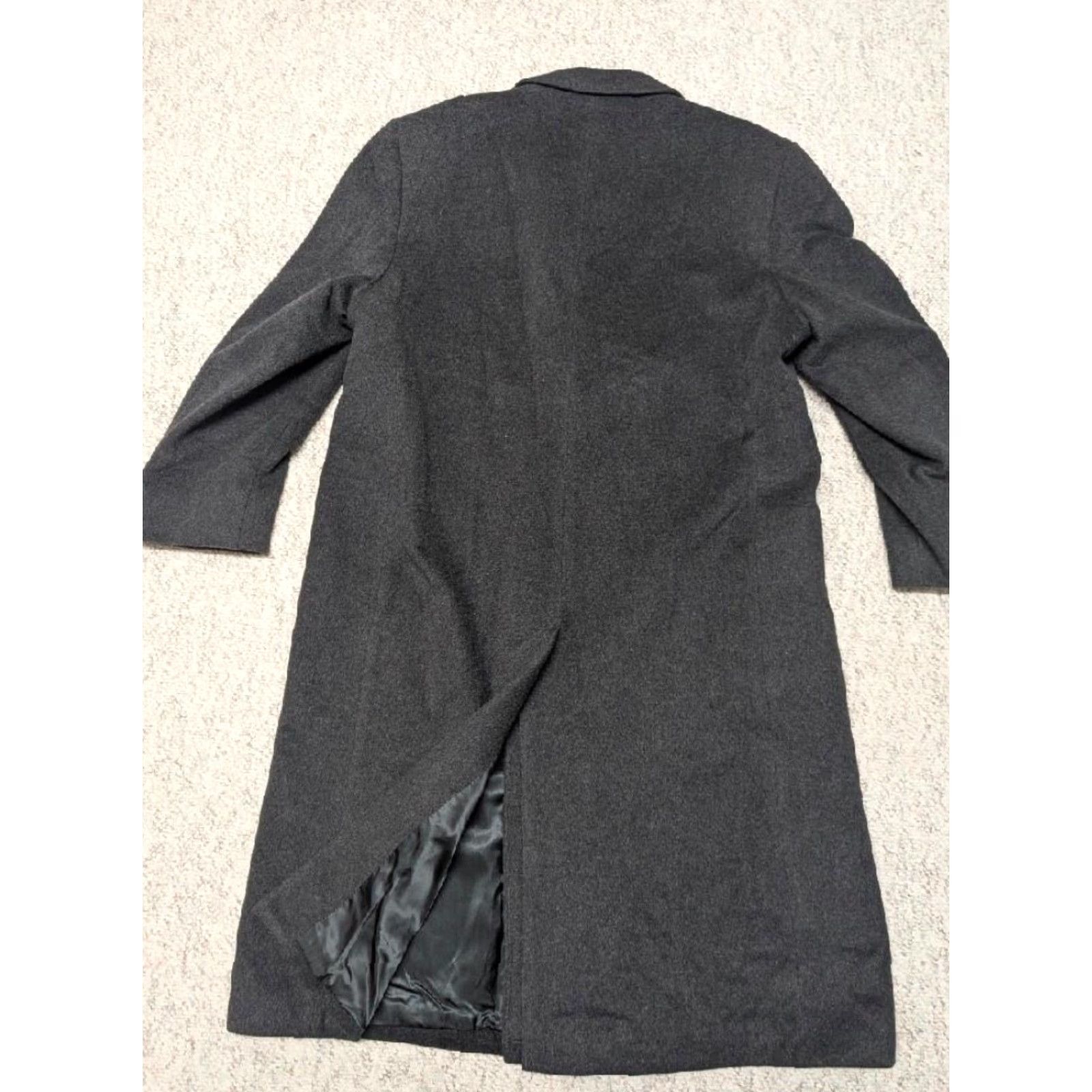 Vintage VINTAGE overcoat black XL 46R double breasted thick flannel wool coat Mens Size US XL / EU 56 / 4 - 2 Thumbnail