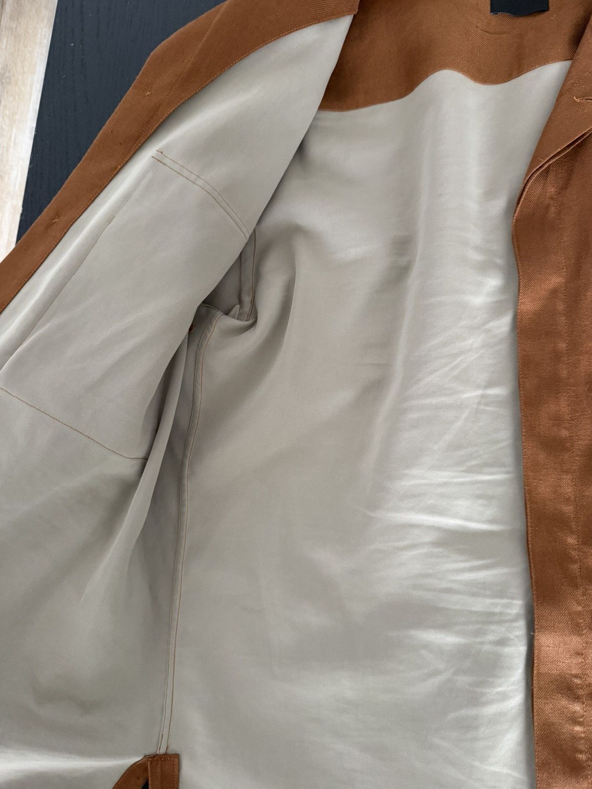 Ermenegildo Zegna Zegna Linen Work Coat Orange Brown Size US L / EU 52-54 / 3 - 6 Thumbnail