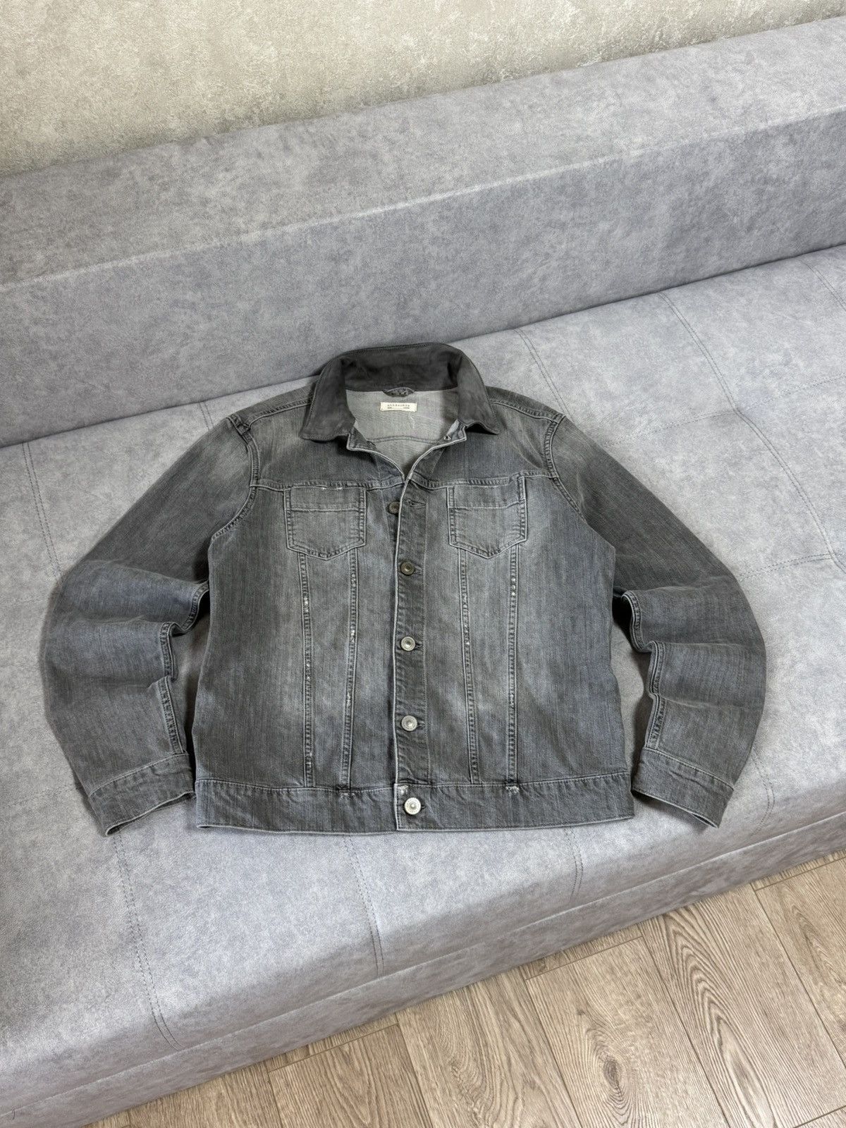 Allsaints × Designer Vintage AllSaints denim suede Y2K jeans jacket size L Size US L / EU 52-54 / 3 - 2 Thumbnail
