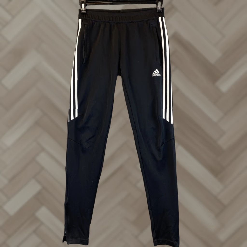 Adidas adidas Sweatpants Pants S Men's Black Regular 70-34 Black Solid Pockets Drawstring Sports Classic 70-34 Mens Size US 29 - 1 Thumbnail