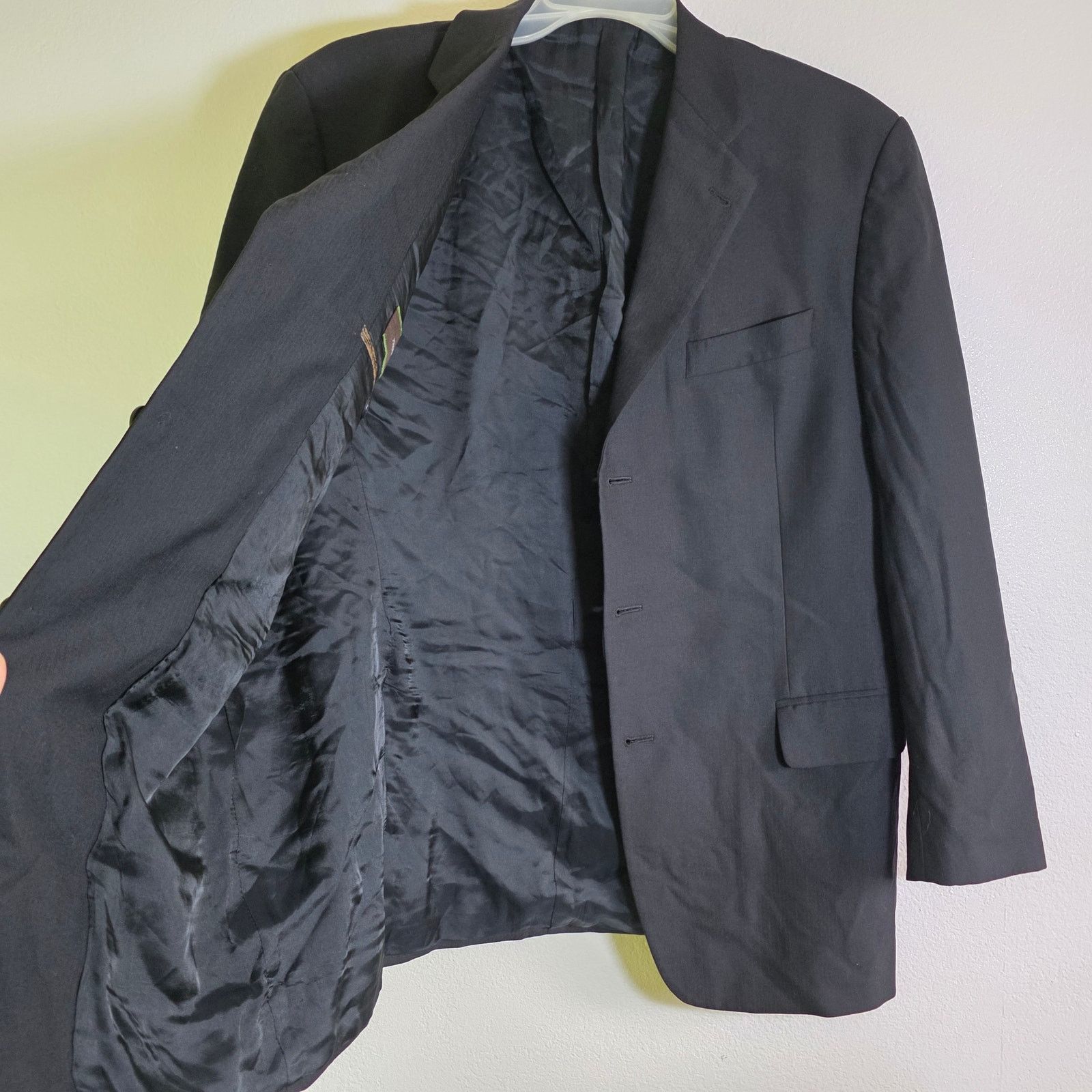 Joseph Abboud Joseph Abboud Wool Blazer Super 120’s Black Mens 43R Large Size 42R - 4 Thumbnail
