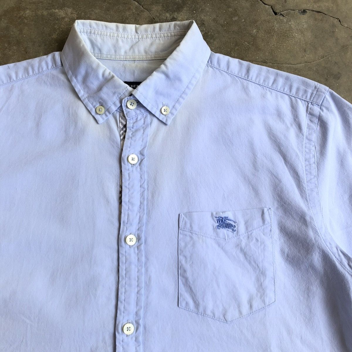 Burberry Vintage Burberry Black Label Pocket Logo Shirt Blue Luxury Size US M / EU 48-50 / 2 - 5 Thumbnail