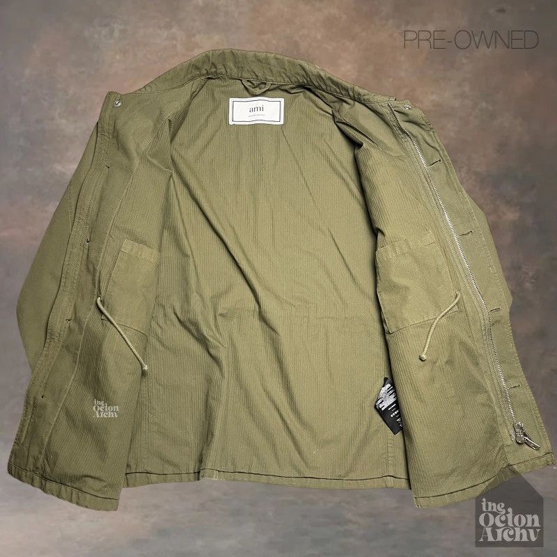 AMI Ami Alexandre Mattiussi Military Field Jacket 'Khaki' Size US XL / EU 56 / 4 - 3 Thumbnail