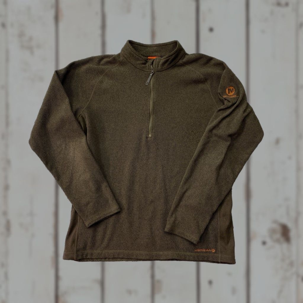 Merrell Merrell Men’s Pullover Sweatshirt Size L Brown 1/4 Zip Textured Fleece Outdoor Winter Sports Size US L / EU 52-54 / 3 - 1 Thumbnail