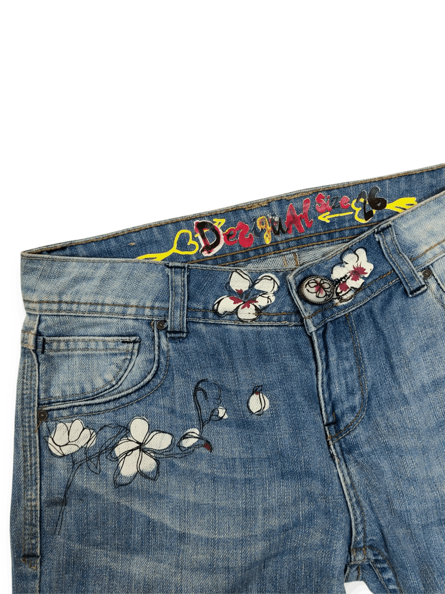 Desigual Desigual Florish Flower Art Denim Size 26" / US 2 / IT 38 - 7 Thumbnail