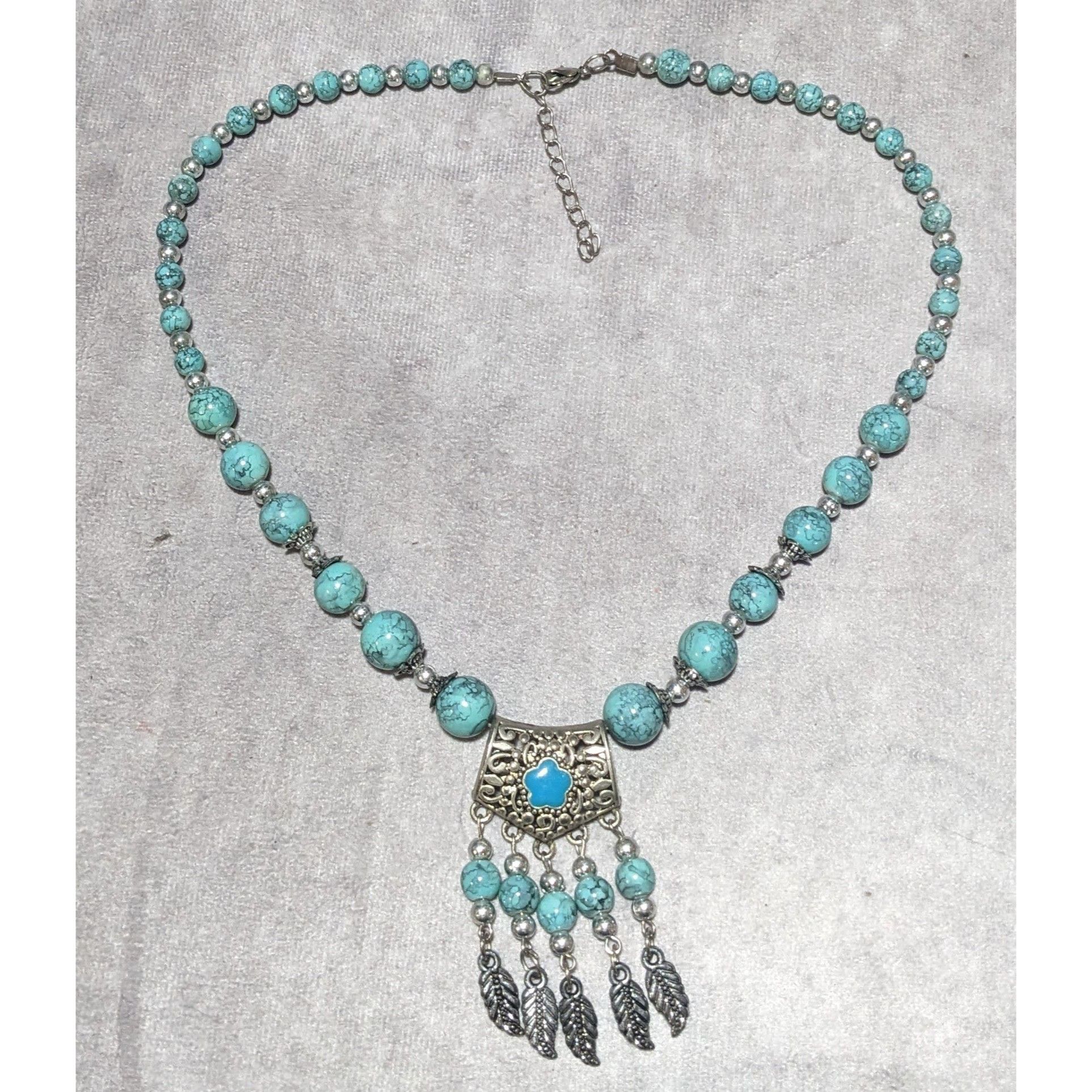 Other Bohemian Style Turquoise Feather Tassel Necklace Size ONE SIZE - 6 Thumbnail