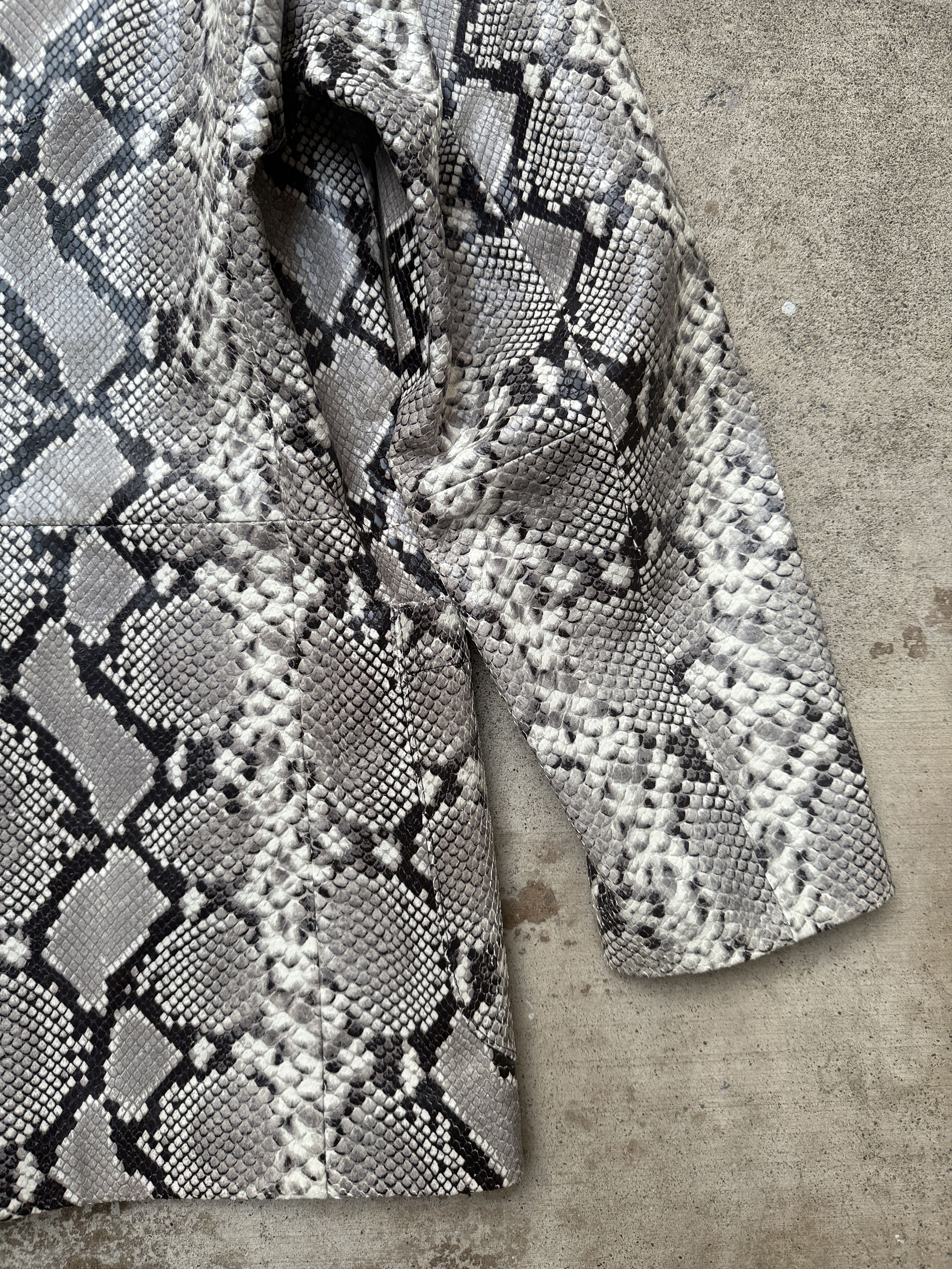 SECOND/LAYER Leather Snakeskin Blazer Jacket Python Sz 50