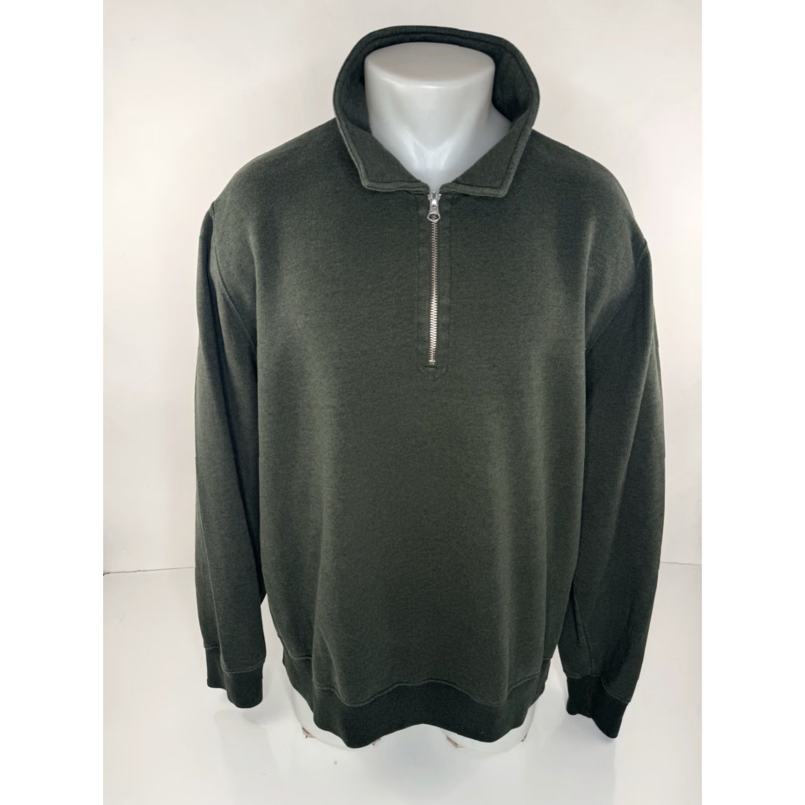 Hartford Hartford XXL Zip Collared Pullover Sweater - Green - Men’s Size 2XL - Classic Alternative Classics Sweater Size US XXL / EU 58 / 5 - 2 Thumbnail