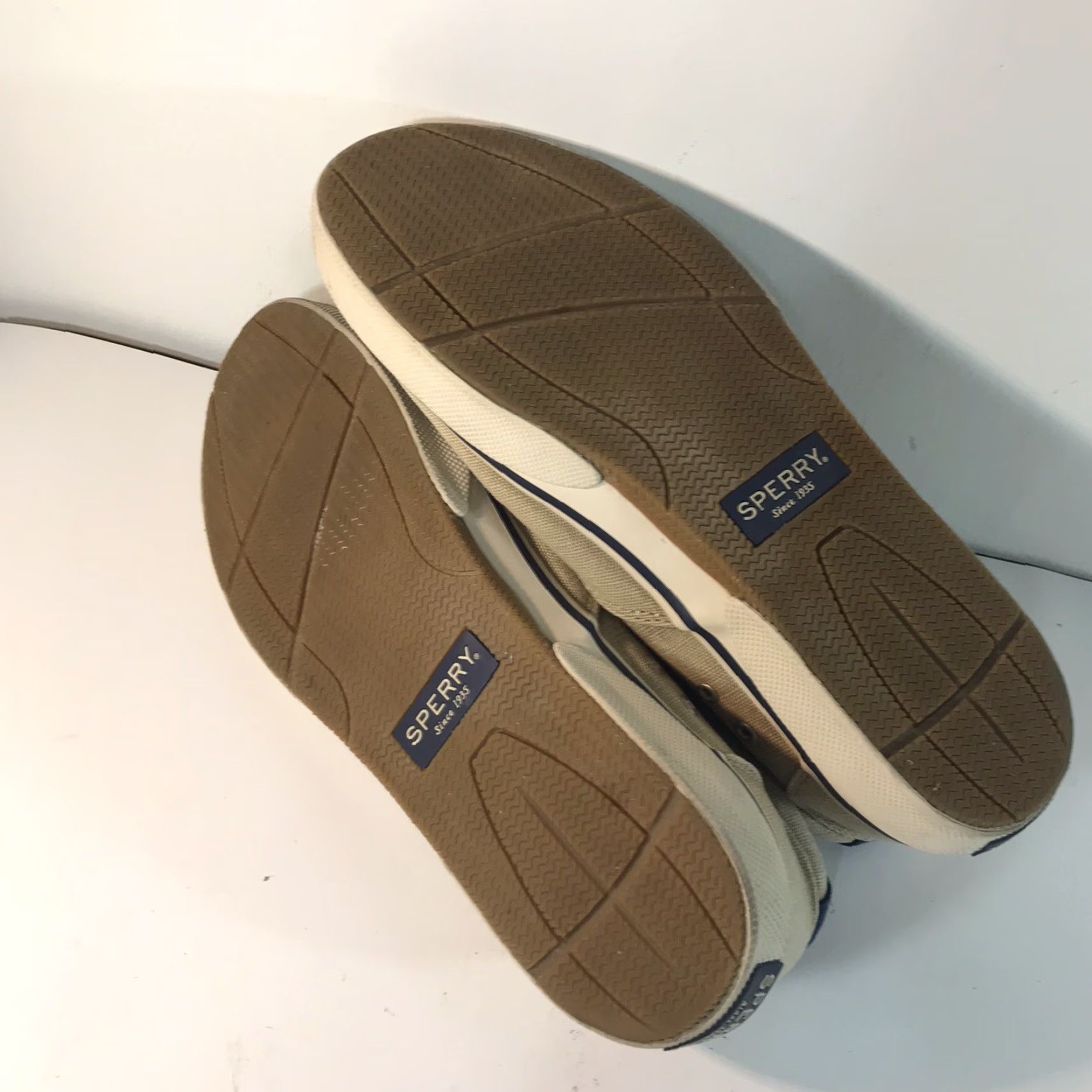 Sperry Sperry Top Sider Sneakers Beige Canvas Lace Up Mens Size 11 Casual Size US L / EU 52-54 / 3 - 7 Thumbnail