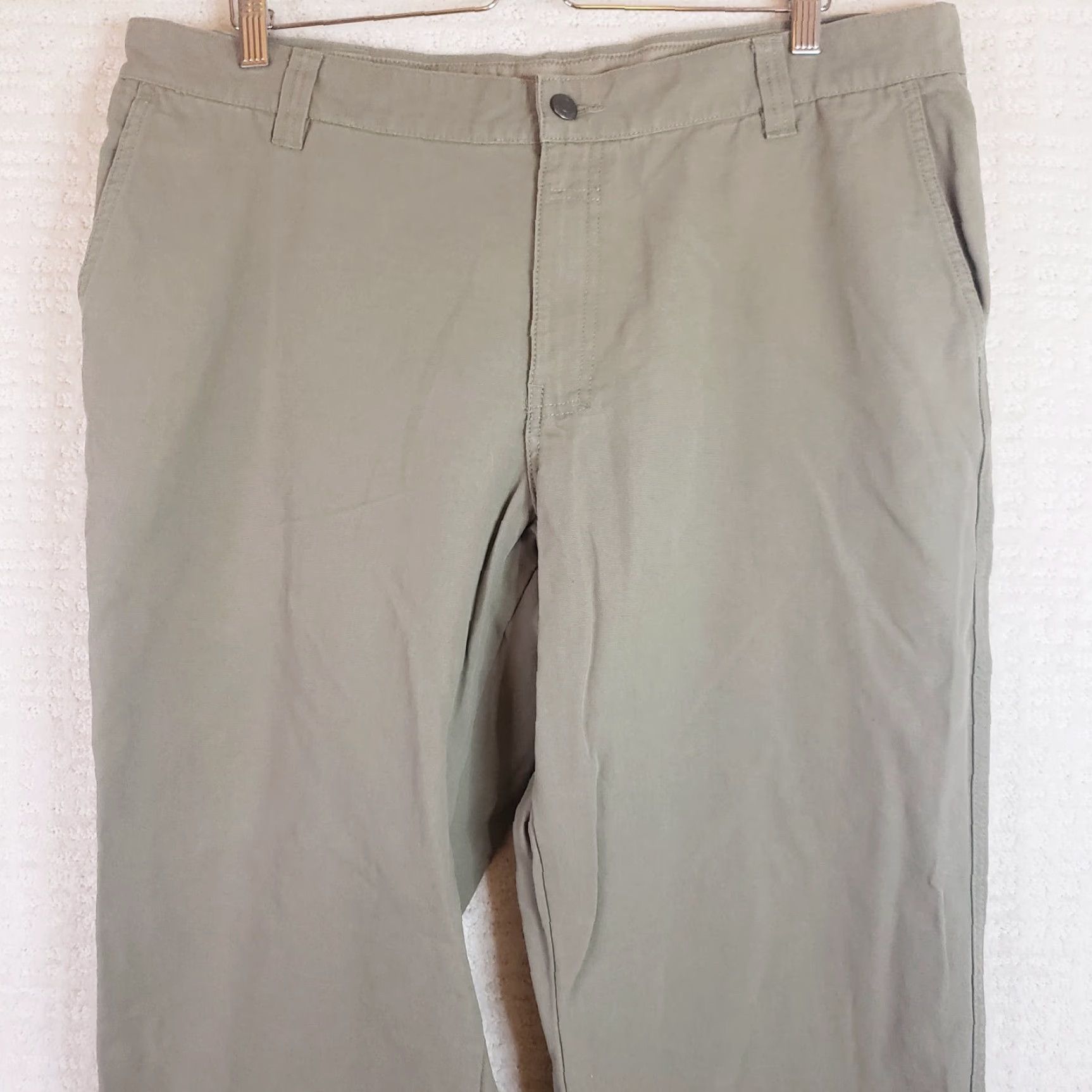 Vintage Columbia Pants Mens 40x30 Regular Fit Tan Beige Flat Front Cotton Spandex Size US 40 / EU 56 - 2 Thumbnail