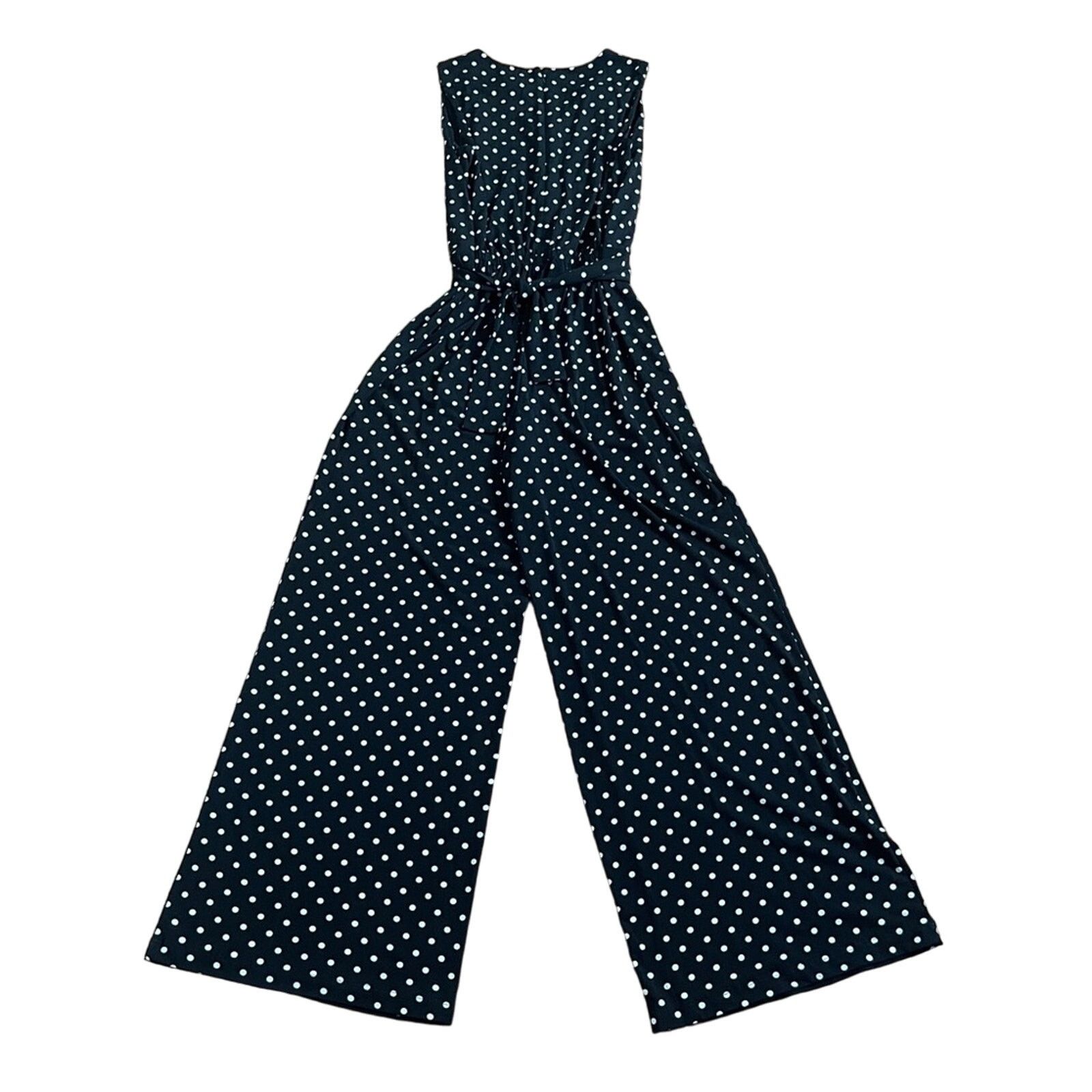 Chicos Chico’s Polka Dot Wide Leg Jumpsuit Black White Size S Size 30" / US 8 / IT 44 - 2 Thumbnail