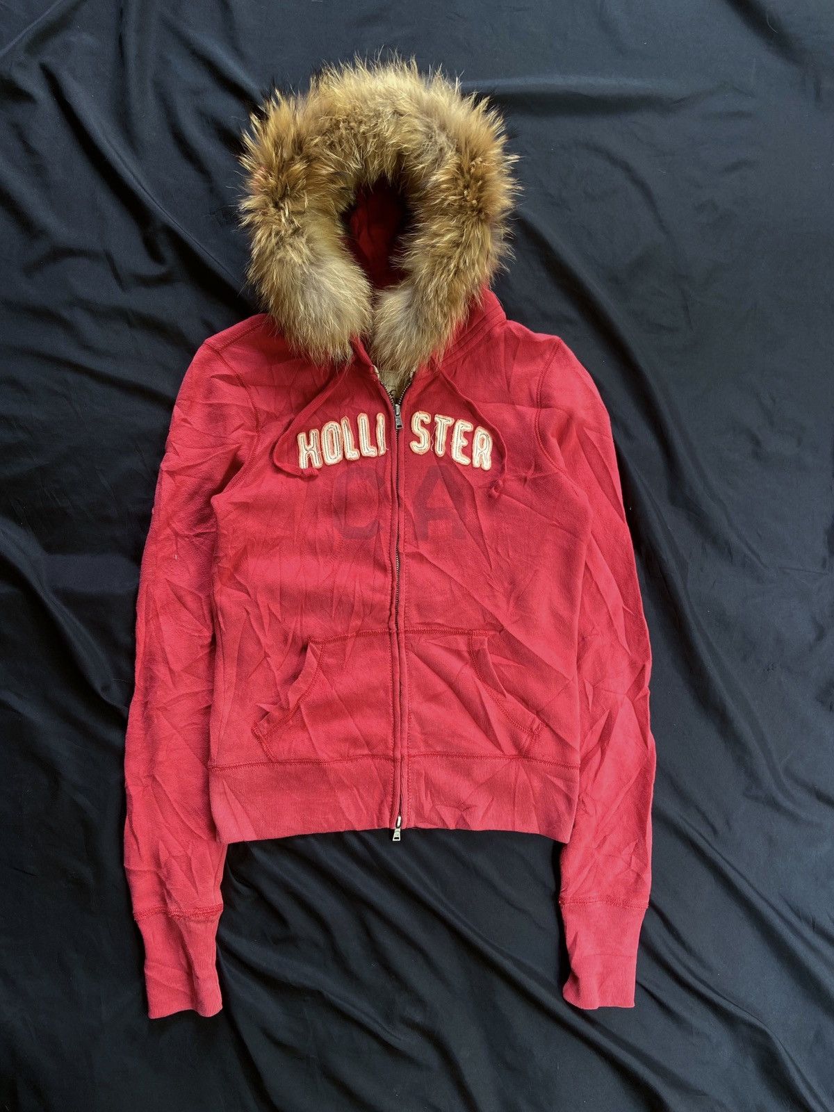 HOLLISTER FAUX FUR ZIP HOODIE