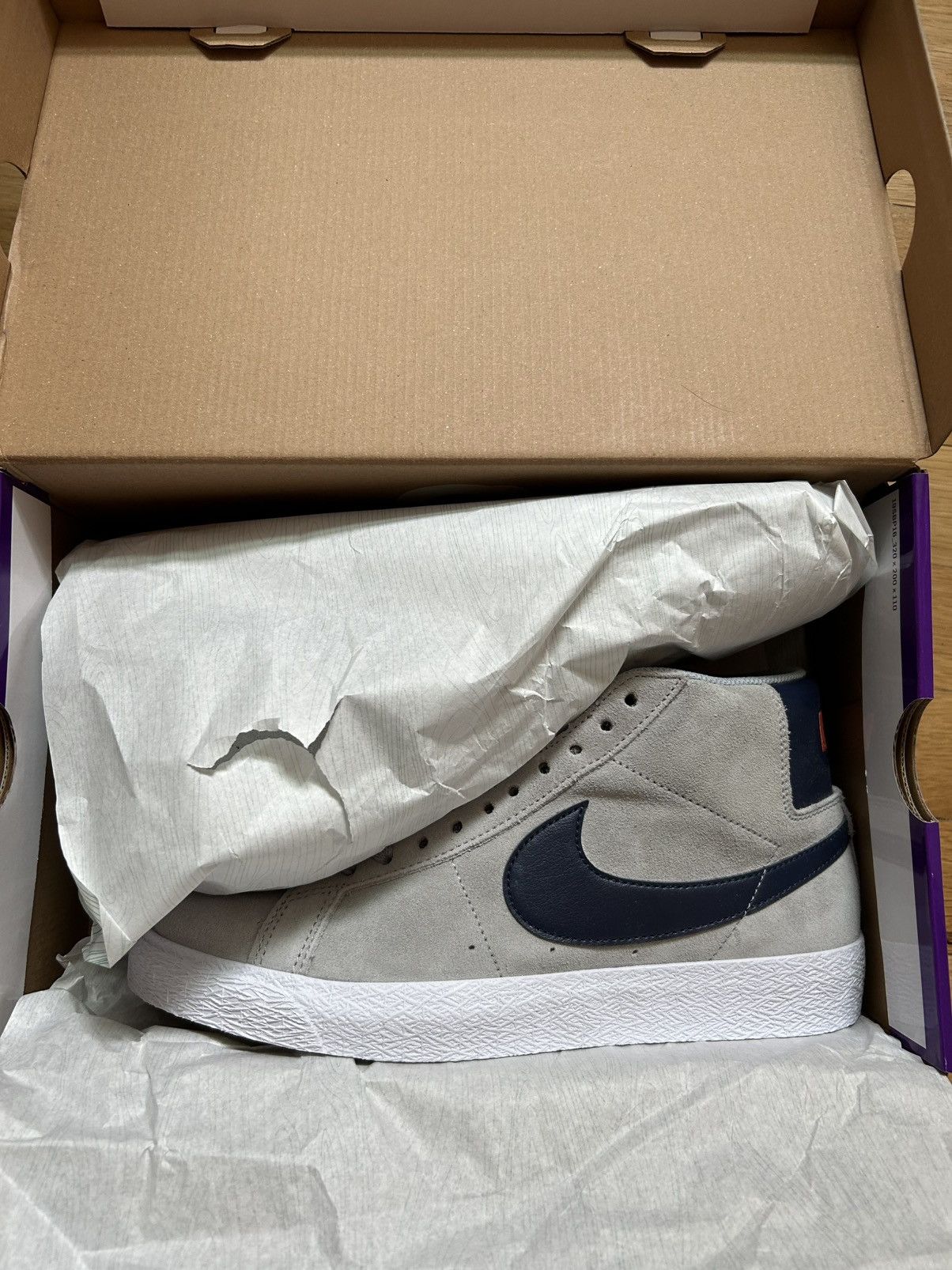 Nike SB Nike SB Blazer mid wolf grey/midnight navy size 8.5 Size US 8.5 / EU 41-42 - 2 Thumbnail