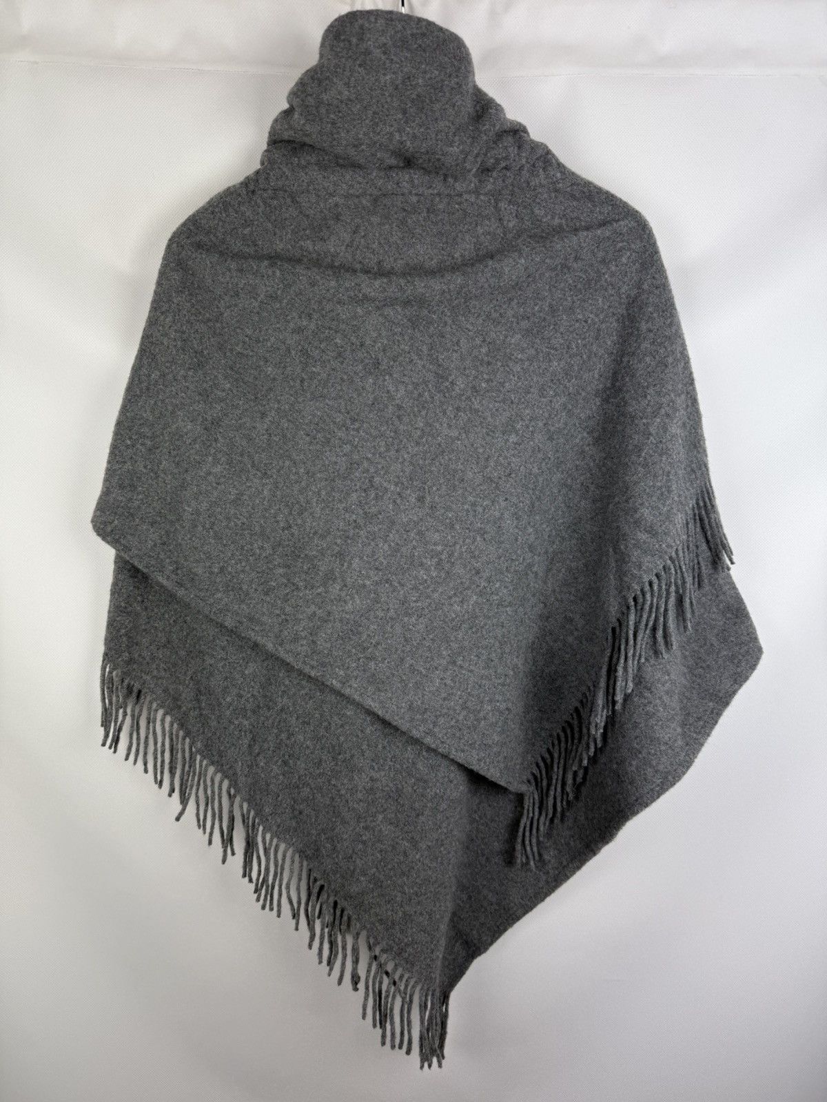 Japanese Brand Rope Ladies Japanese Wool Cape Poncho With Fringe Size ONE SIZE - 9 Thumbnail