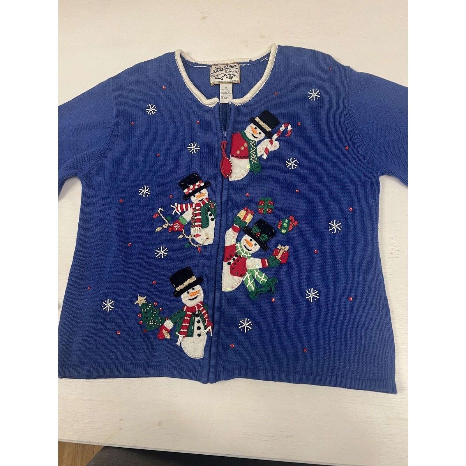 Heir VTG Heirloom Ugly Christmas Knit Cardigan Womens Sz M Size M / US 6-8 / IT 42-44 - 3 Thumbnail