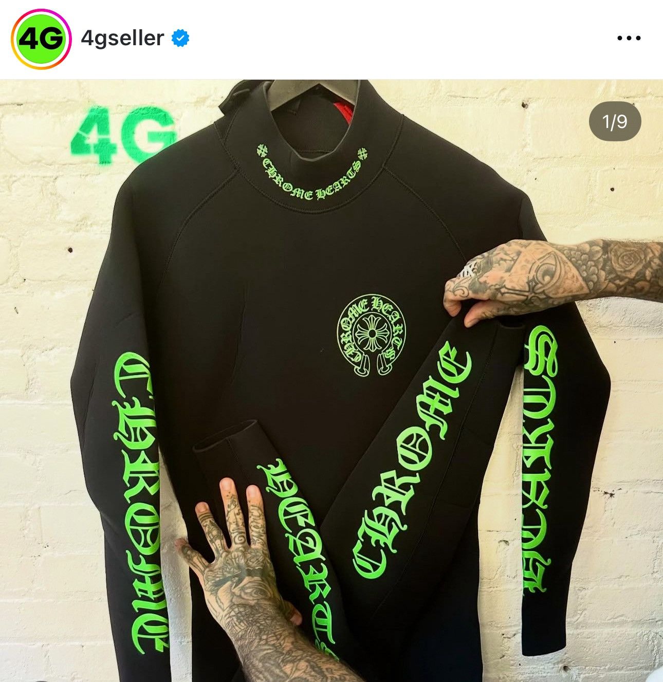 Chrome Hearts CHROME HEARTS 1-5 LINE GREEN WETSUIT ONE SIZE Size US 34 / EU 50 - 1 Thumbnail