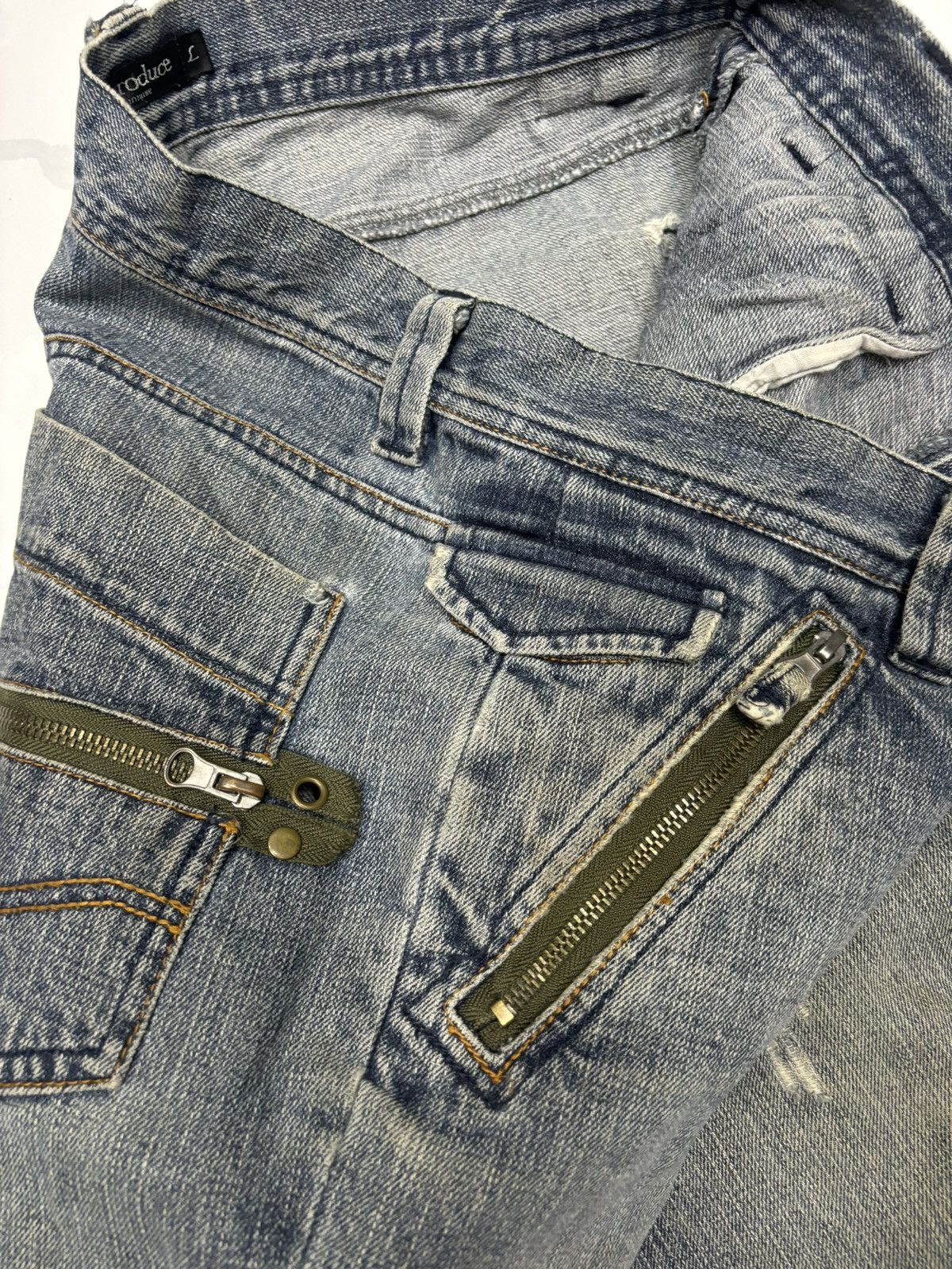 Tete Homme Vintage INTRODUCE HOMME Zipper Pocket Distressed Denim Loose Size US 32 / EU 48 - 10 Thumbnail