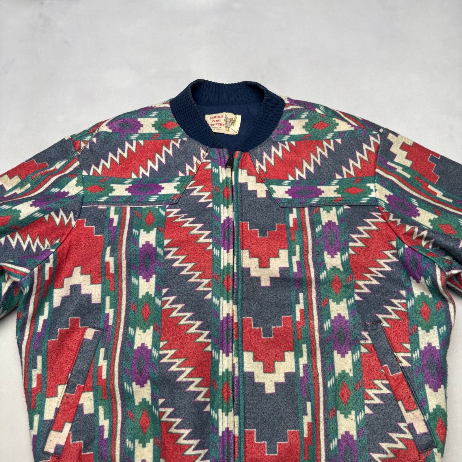 Vintage Vintage Saddle King Western Aztec Southwest Jacket Men's XL Size US XL / EU 56 / 4 - 2 Thumbnail