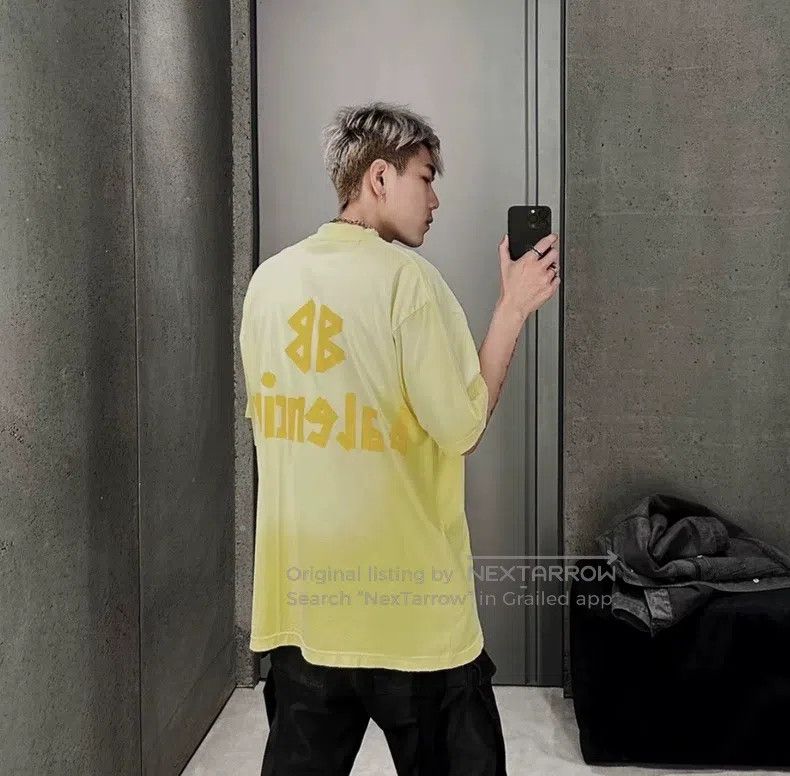 Balenciaga Balenciaga Neon Tape Logo Short Sleeve T-Shirt Size US M / EU 48-50 / 2 - 6 Thumbnail
